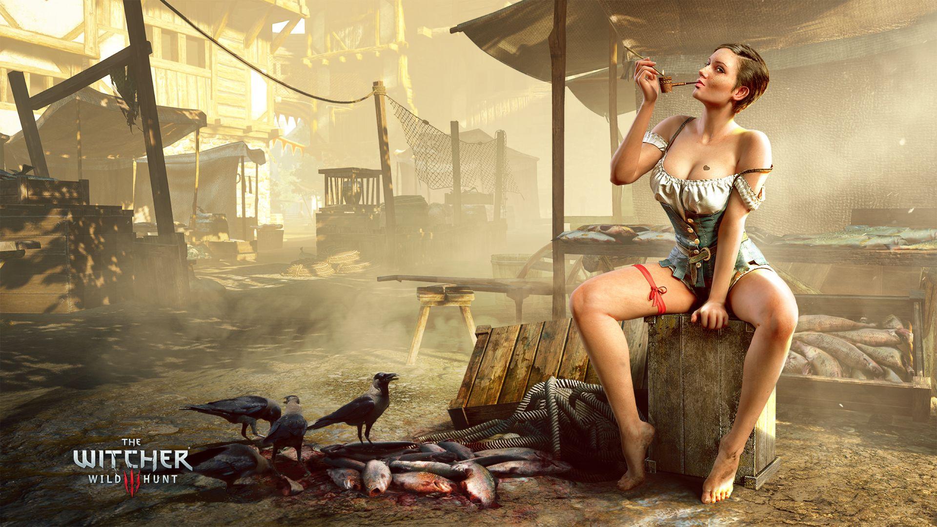 Woman on the marketplace Wallpaper from The Witcher 3: Wild Hunt