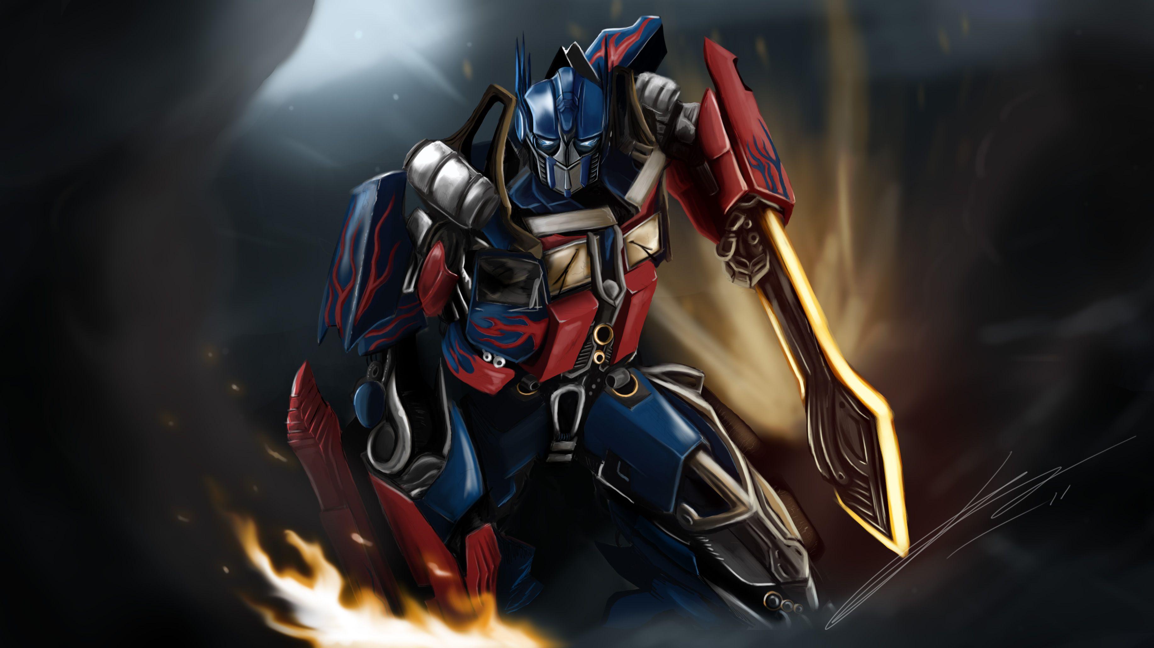 Optimus Prime Painting 4k, HD Superheroes, 4k Wallpaper, Image, Background, Photo and Picture