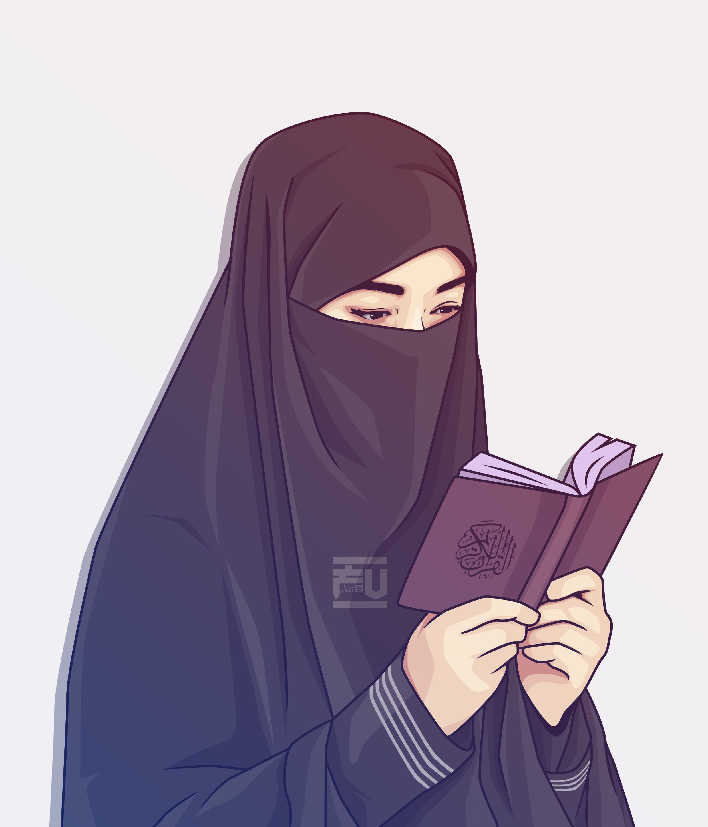 Hijab Cartoon Muslim Lady Profile pic and Wallpapers