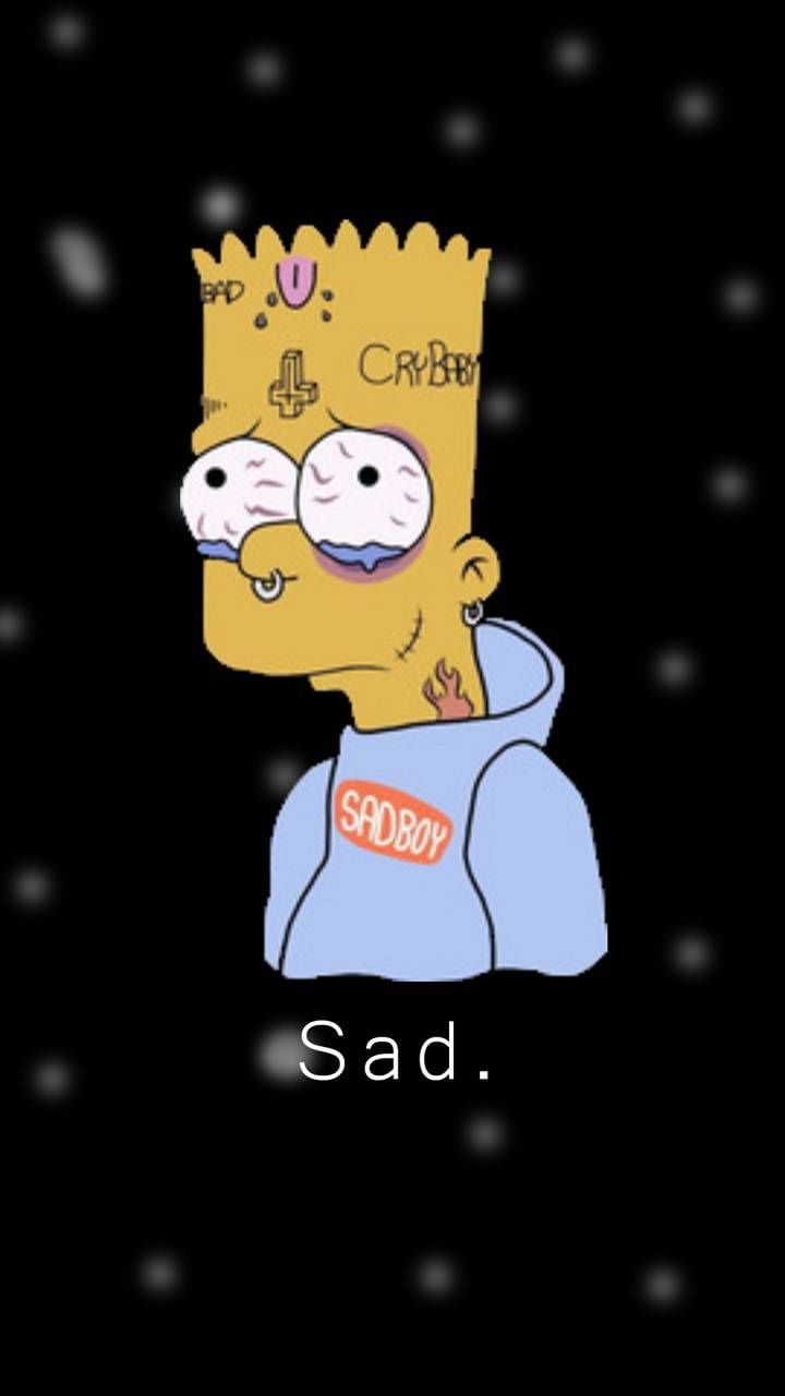 Aesthetic Broken Heart Bart Simpson Sad Wallpaper – WallpaperShit