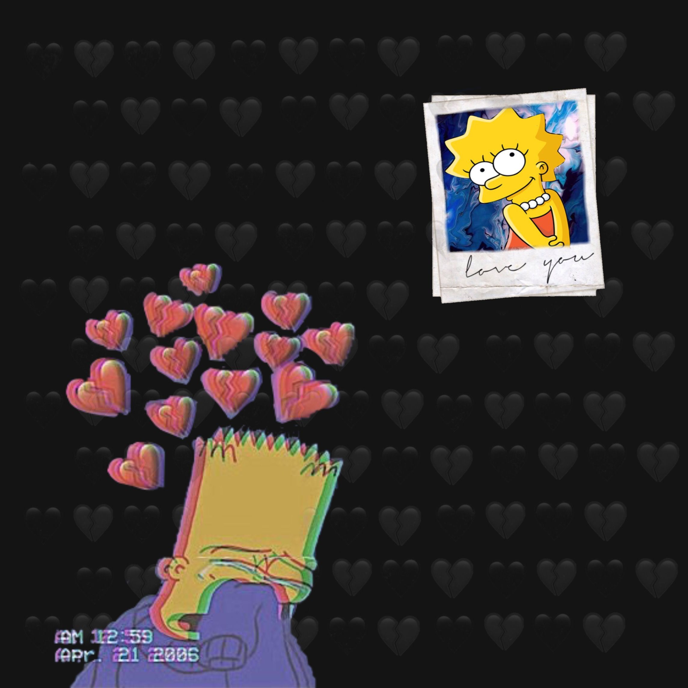 1080X1080 Sad Heart Bart - 20 Bart Simpson Sad Pictures ...