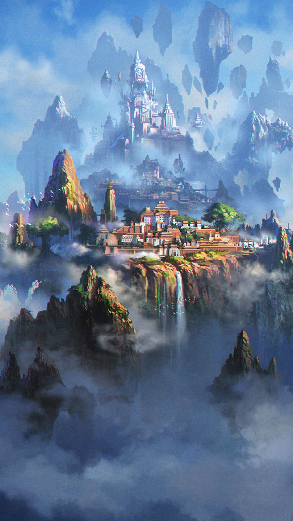 iPhone7 wallpaper. cloud town fantasy