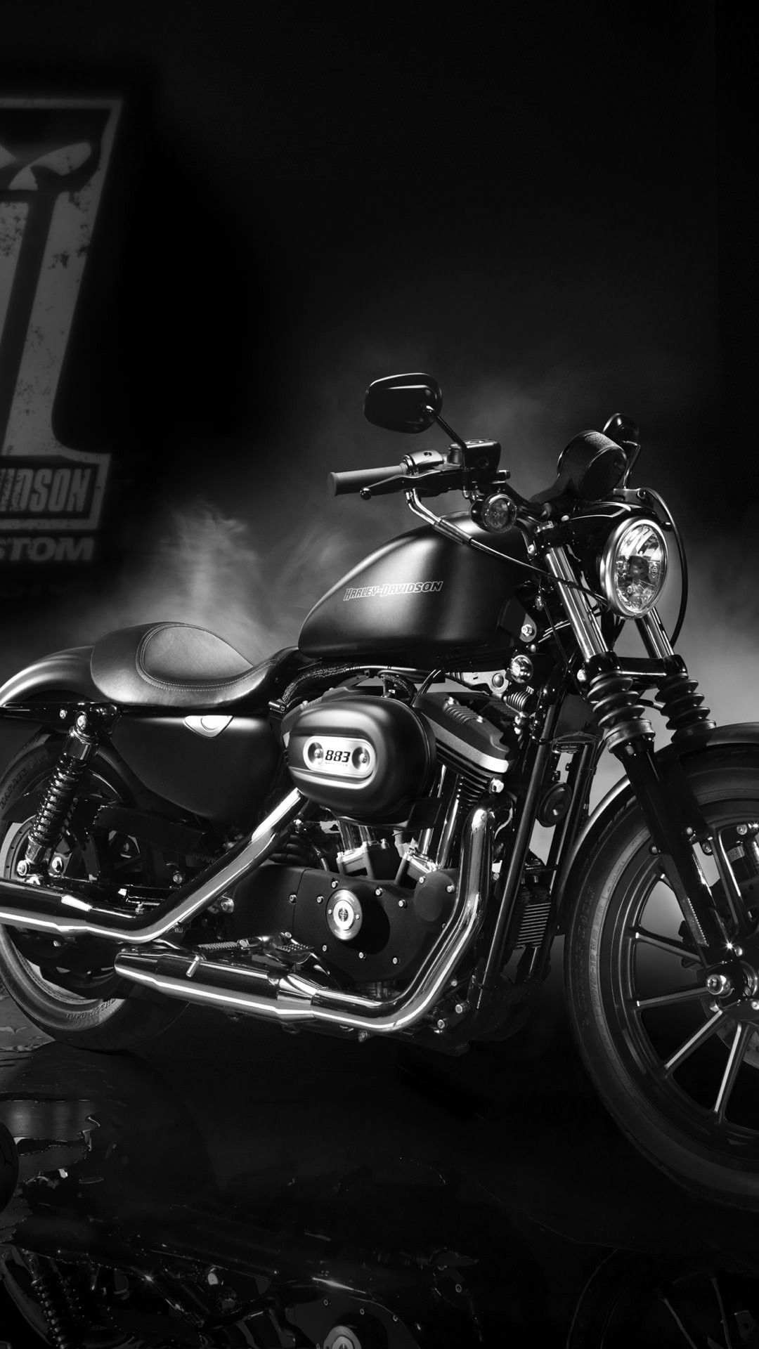 Wallpaper Black and Silver Motorcycle in a Dark Room, Background - Download  Free Image