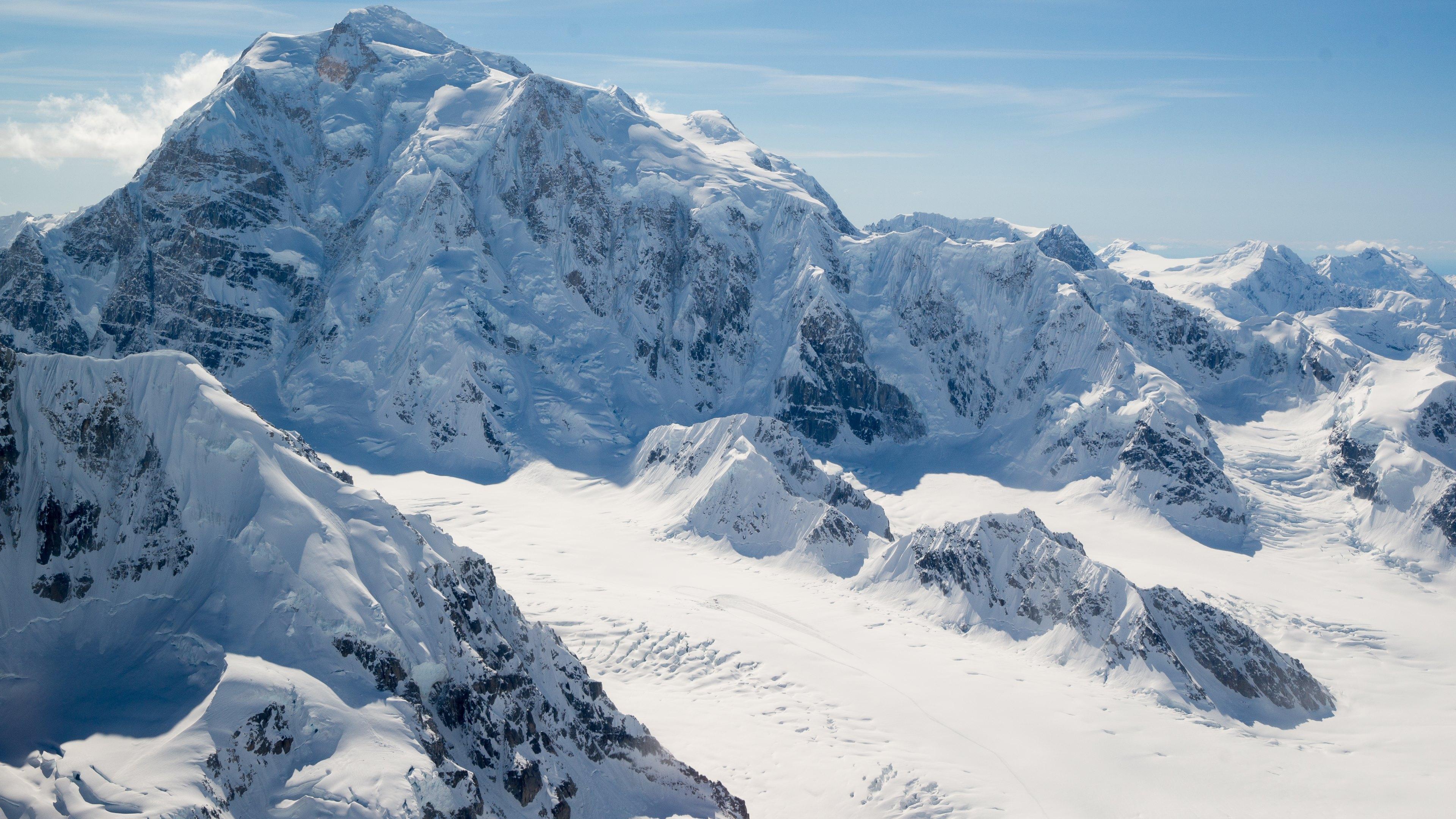 Snowy mountains in the sunlight HD desktop wallpaper, Widescreen, High Definition