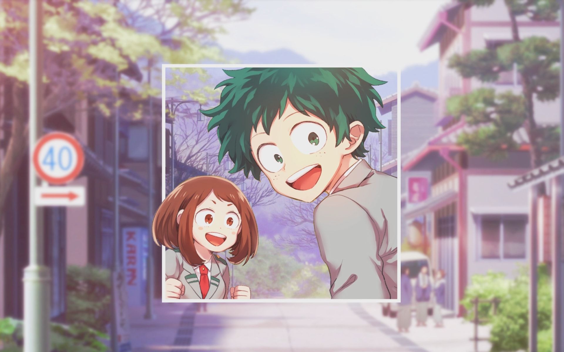 Wallpaper of Izuku Midoriya, Ochaco Uraraka, Anime background & HD