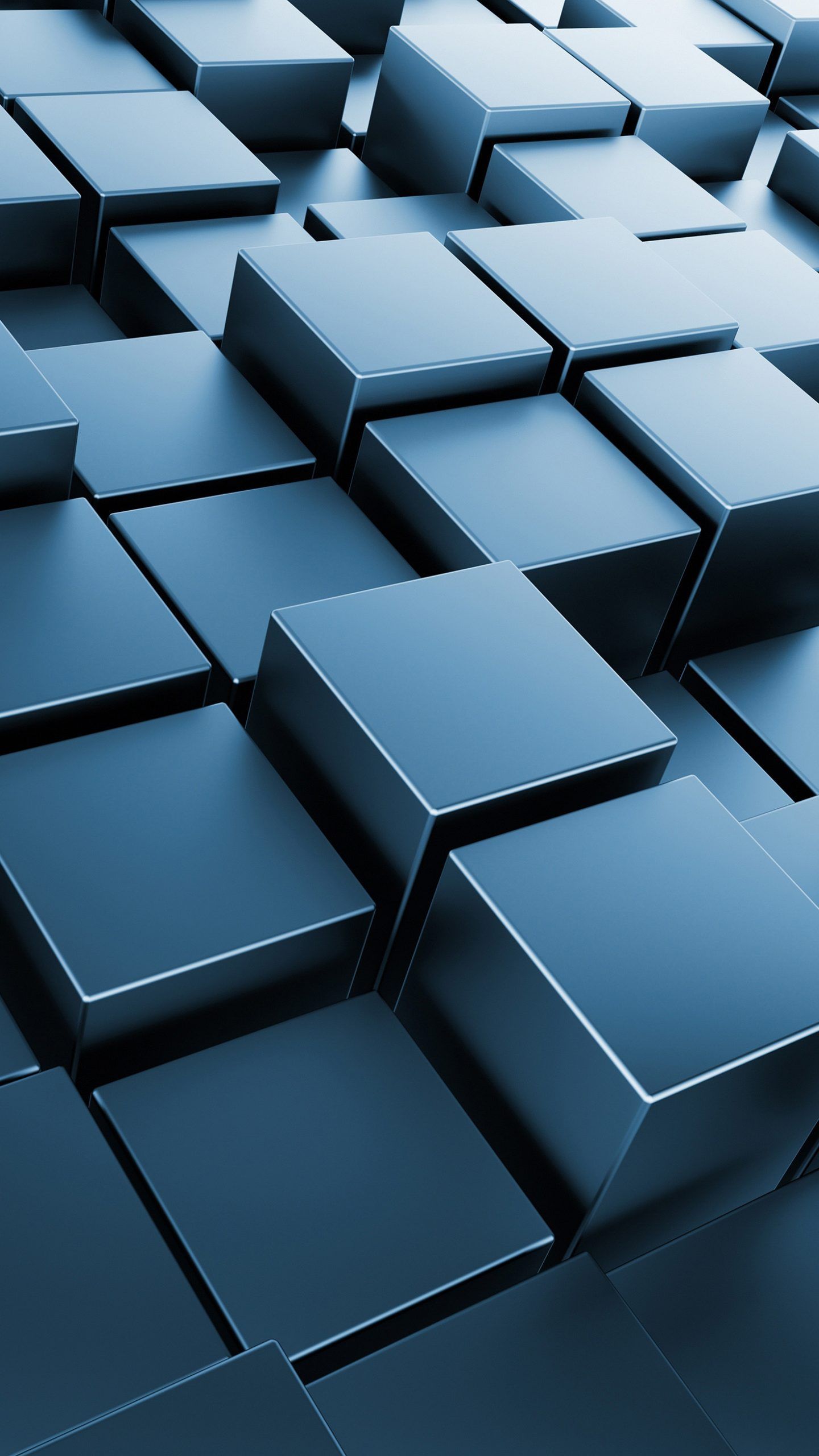 3D Square Abstract Blue 4K Wallpaper