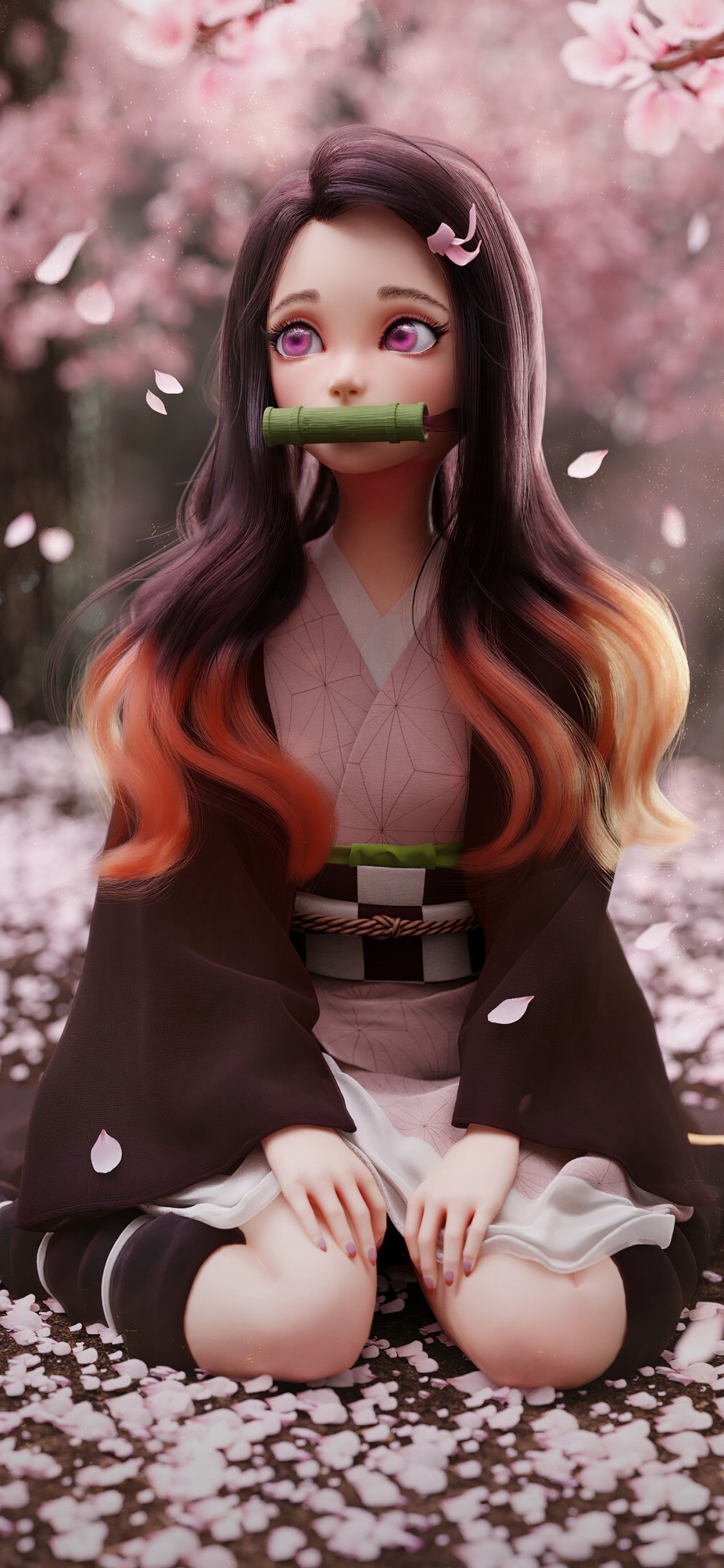 Nezuko Kimetsu No Yaiba Fanart 4k iPhone XS, iPhone 10, iPhone X , HD 4k Wallpaper, Image, Background, Photos and Picture