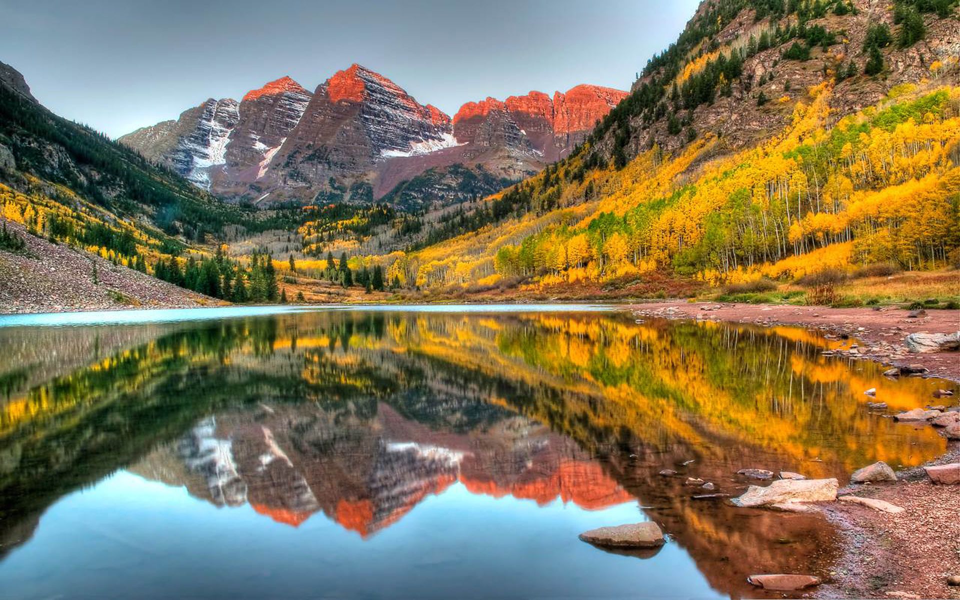 Maroon Bells Mountain Peak Two Peaks In The Elk Mountains Maroon Peak And North Maroon Peak Gunnison County Colorado United States Wallpaper HD 1920x1200, Wallpaper13.com