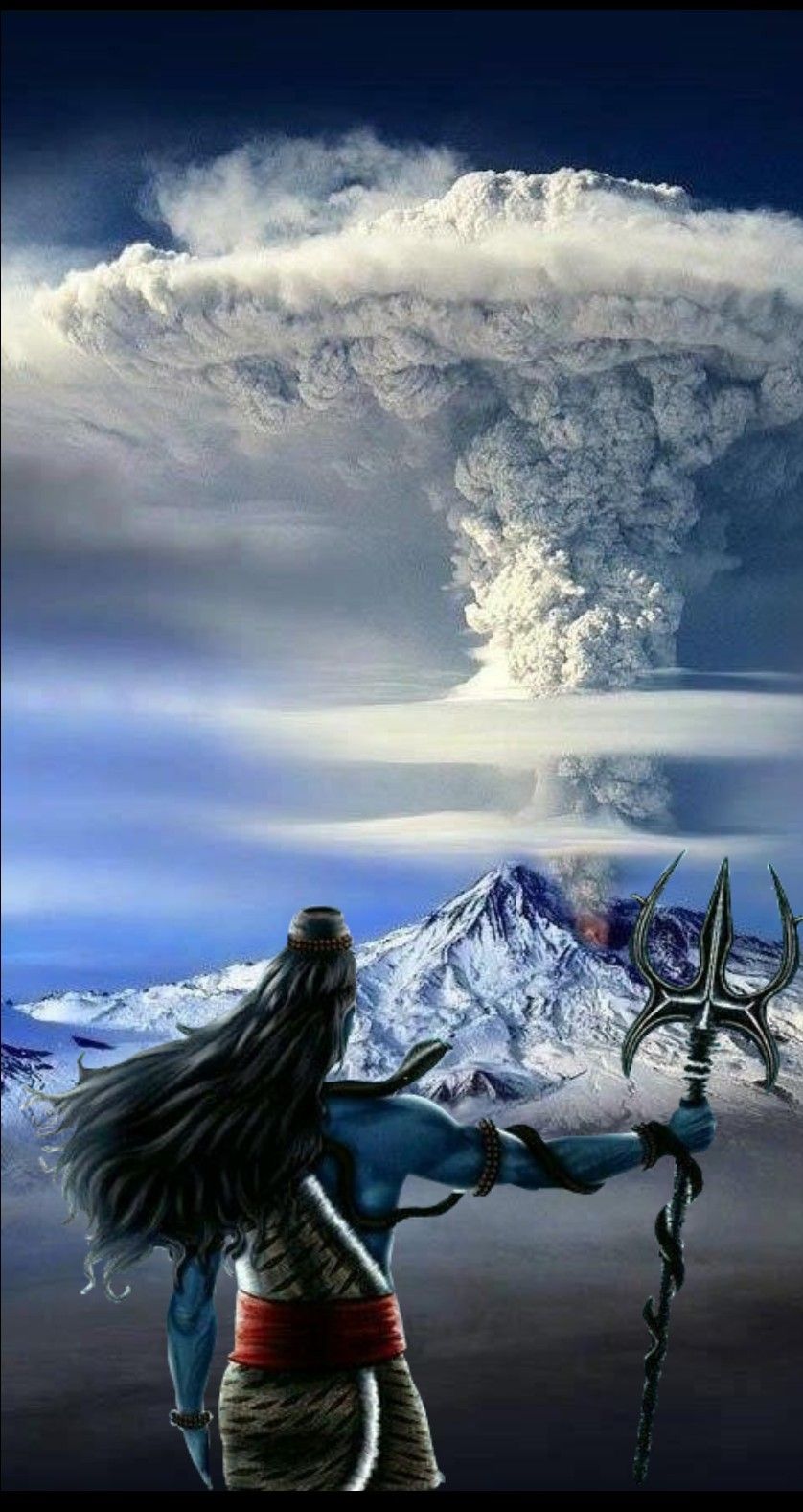 Lord Shiva wallpaper in creative art painting. Shiva lord