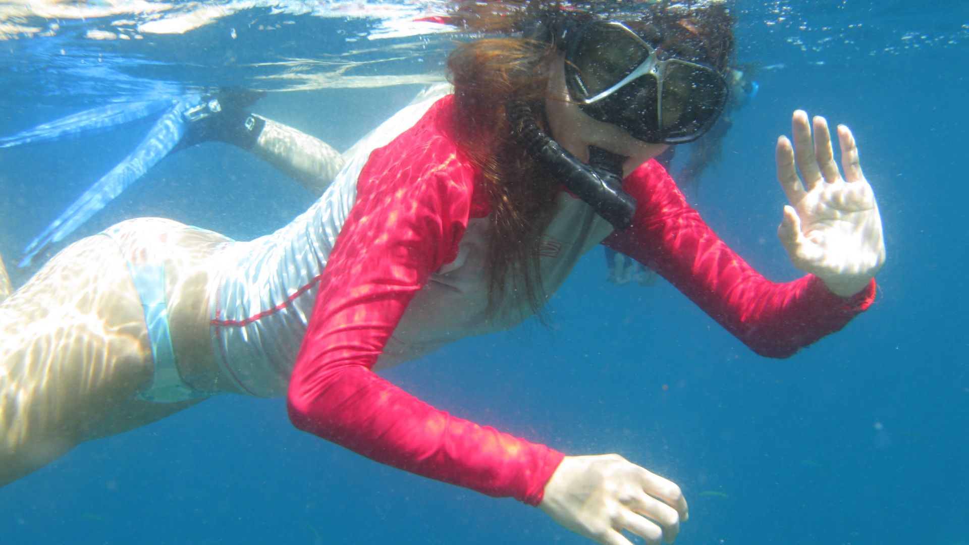Scuba Diving Girl Snorkeling Blue Watter 1920x1080 HD Scuba Diving