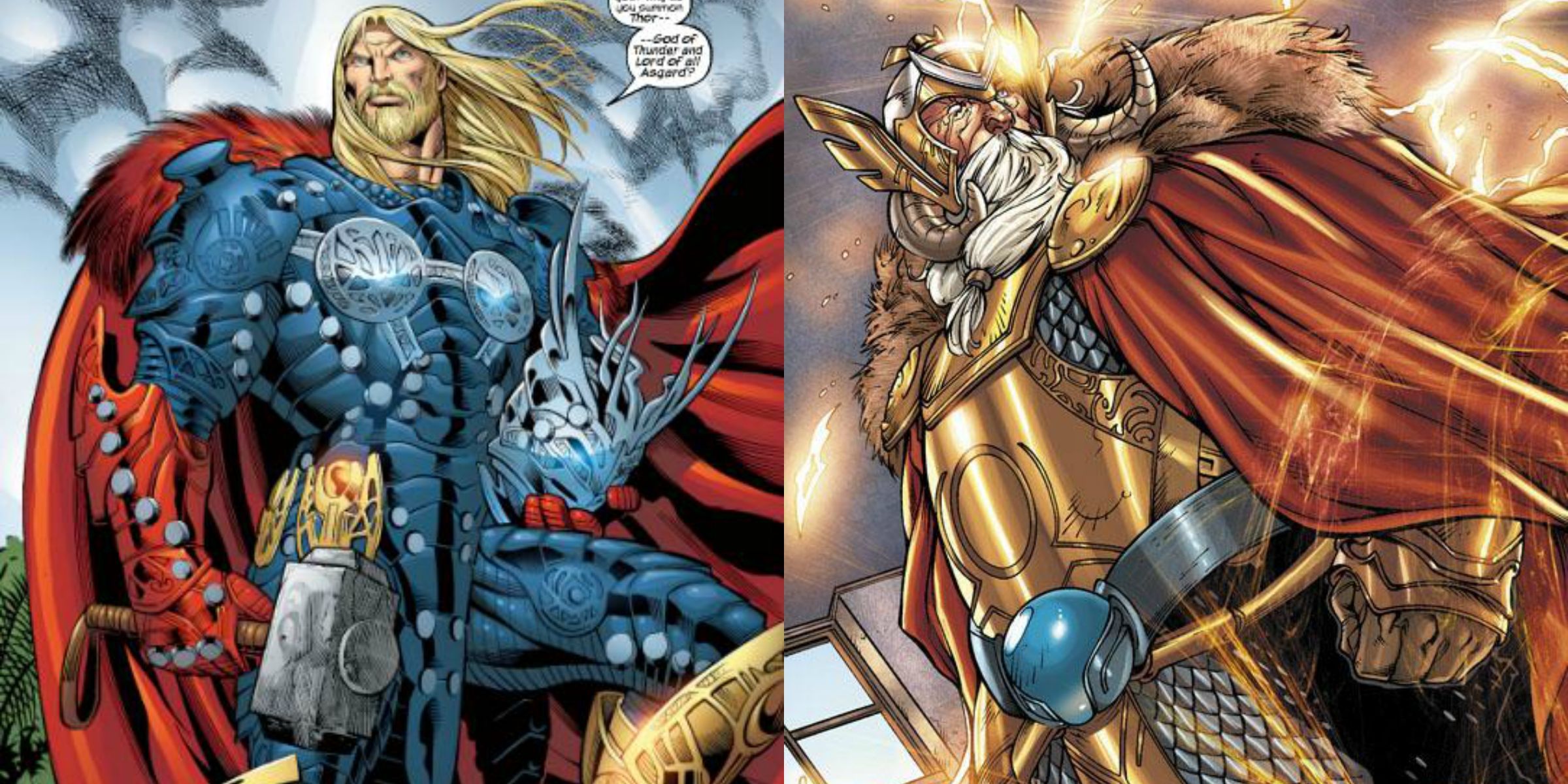 Rune King Thor and Odin vs Galactus and Thanos