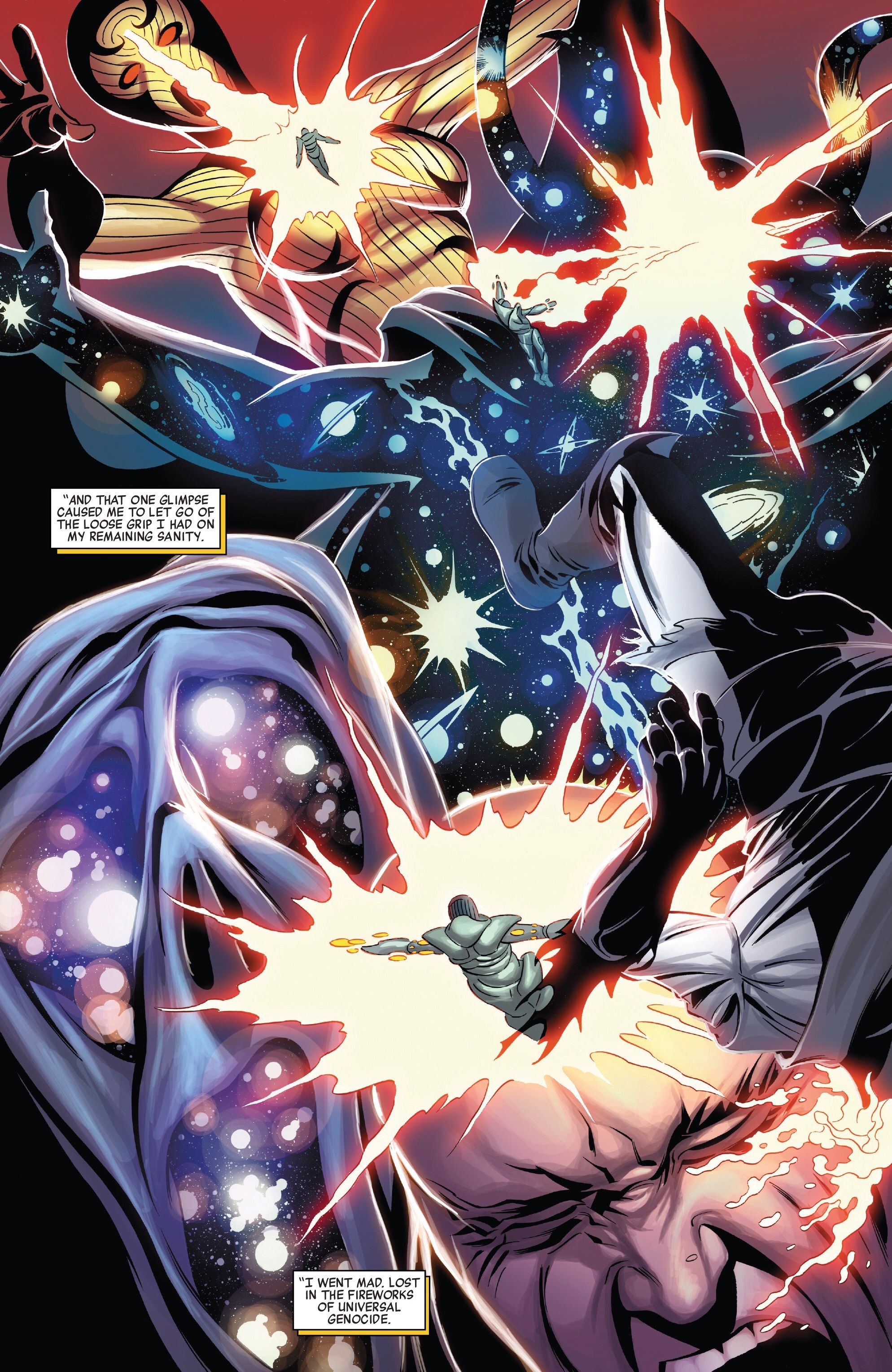 The Beyonders vs Adult Franklin Richards, The Mad Celestials
