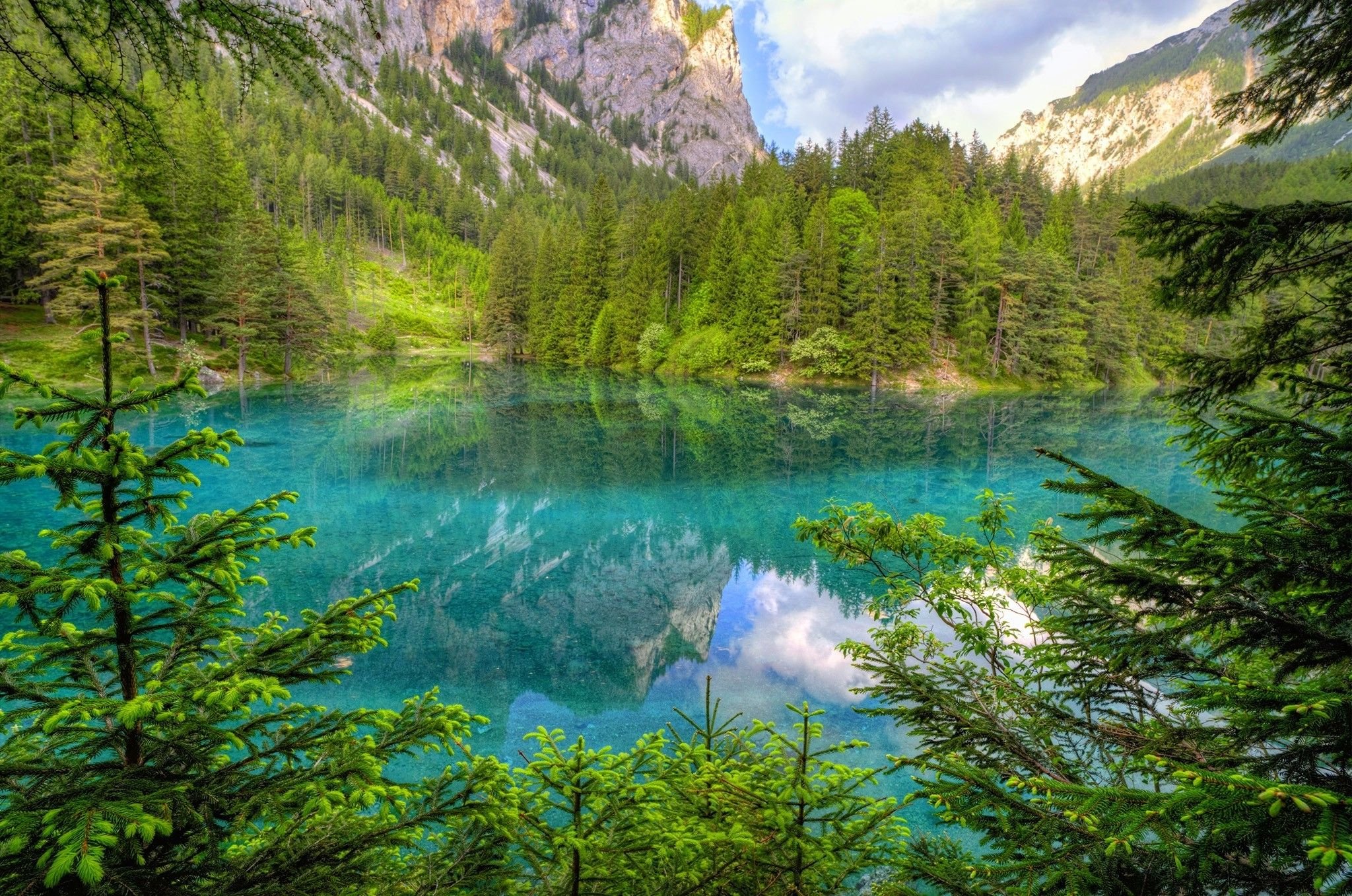 nature, Landscape, Green, Lake, Mountain, Forest, Turquoise, Water.