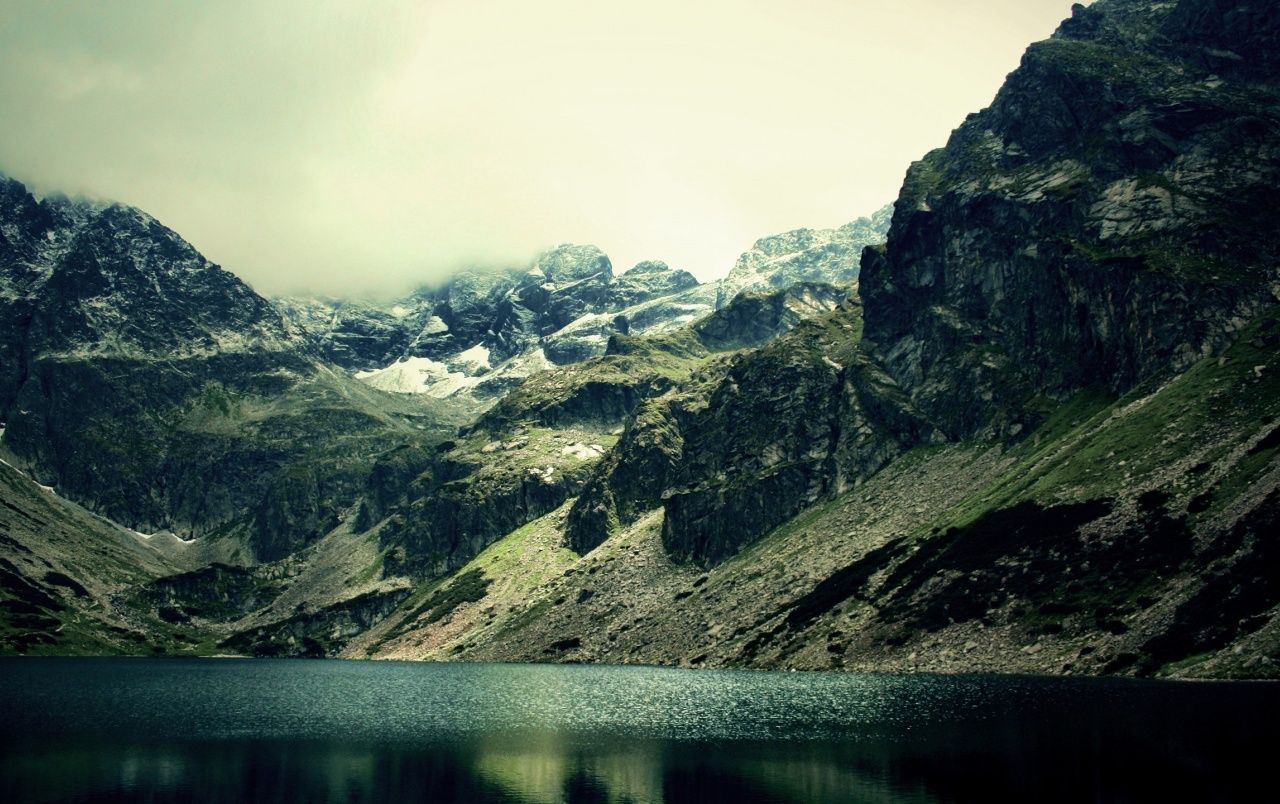 Dark Green Lake wallpaper. Dark Green Lake