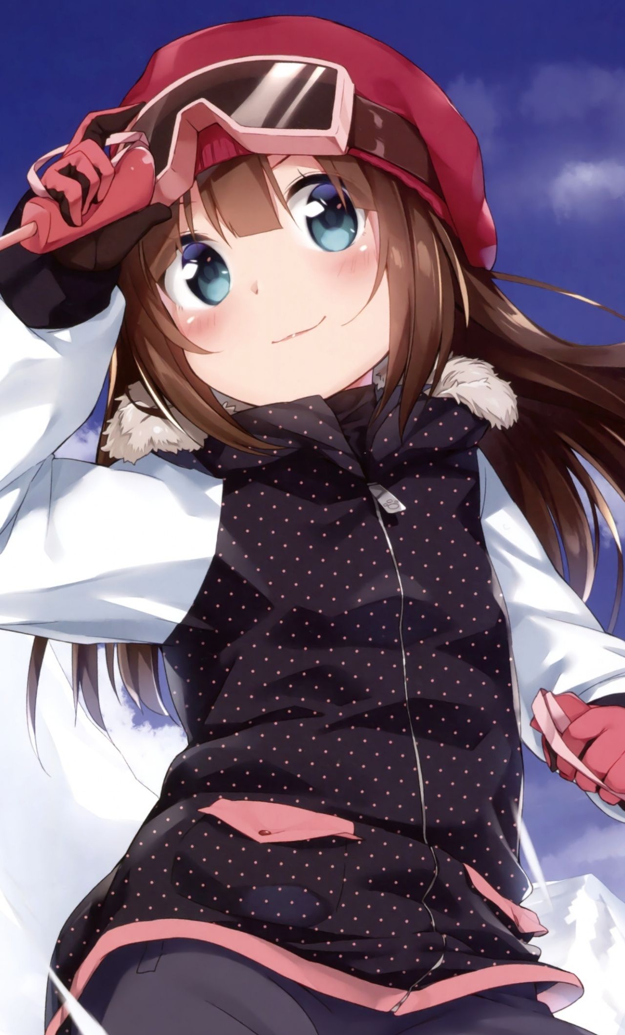 Download 1280x2120 wallpaper skying, sports, anime girl, iphone 6