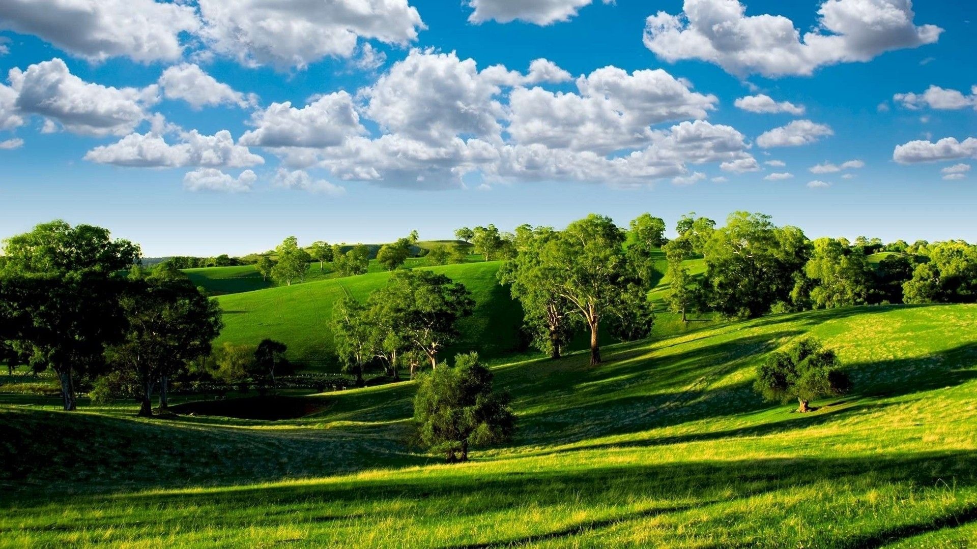 Free download Nice landscape of green hills HD Desktop Wallpaper
