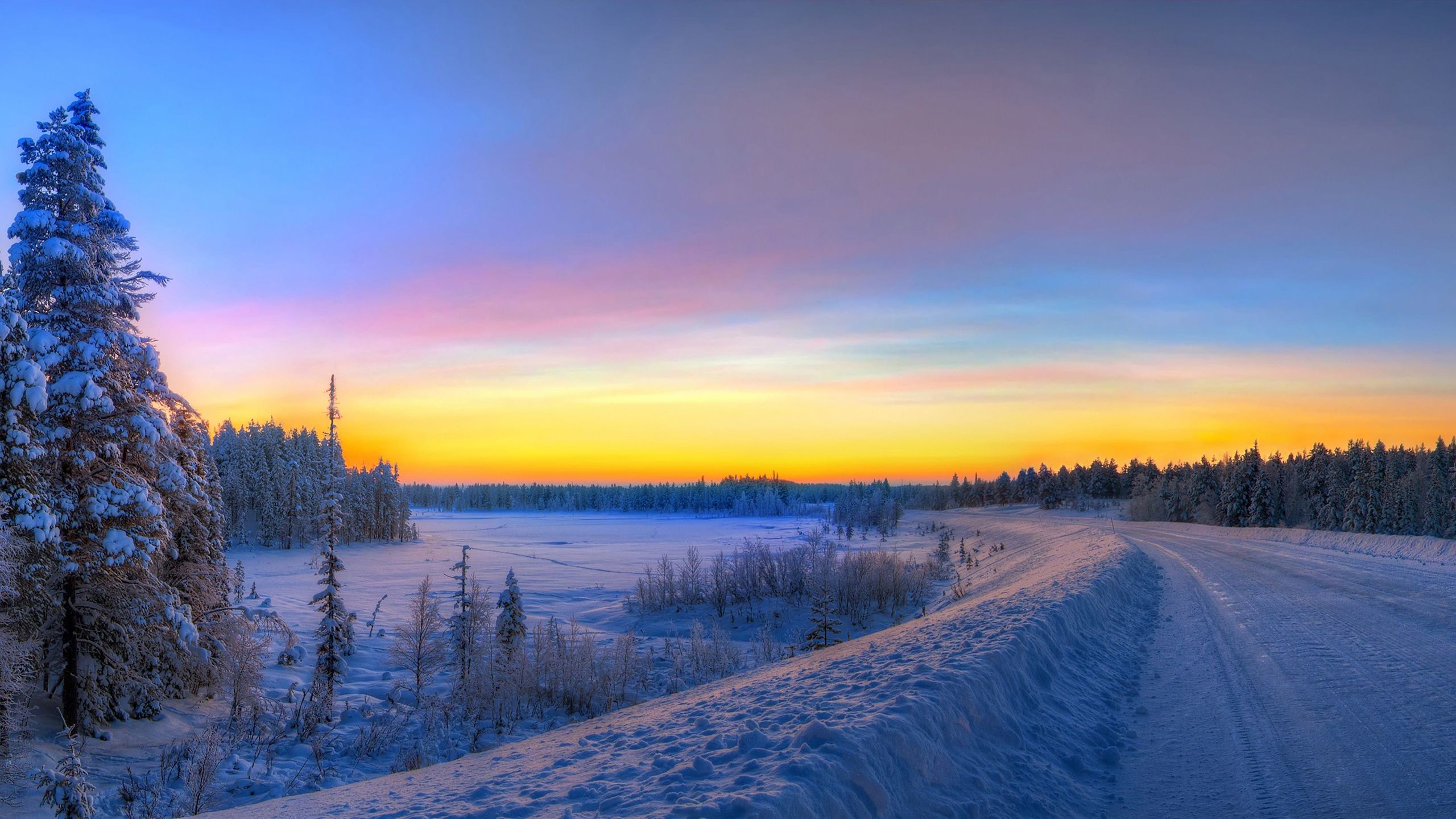 Lovely Winter Sunset HD Wallpaper Landscape, Download