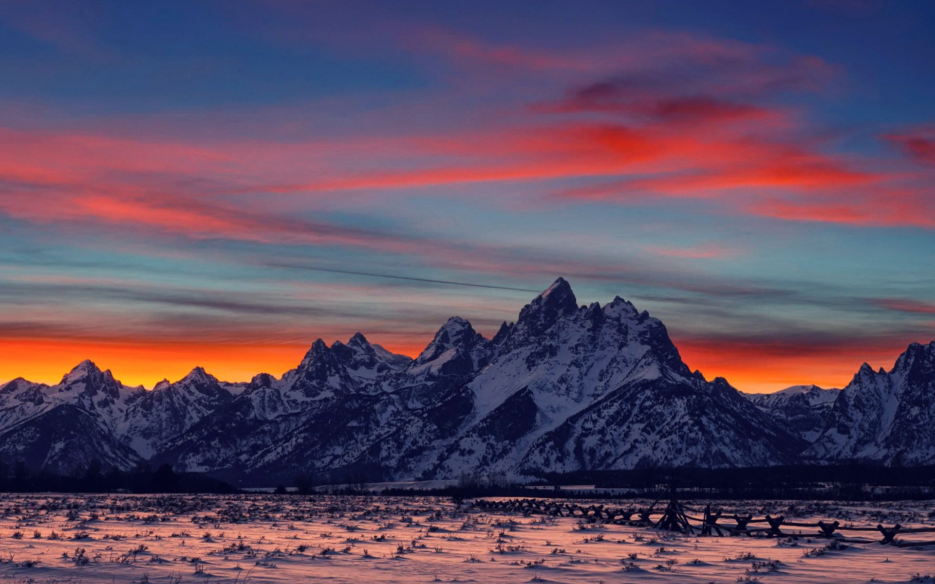 Free download Winter Lovely Sunset HD wallpaper [1920x1200]