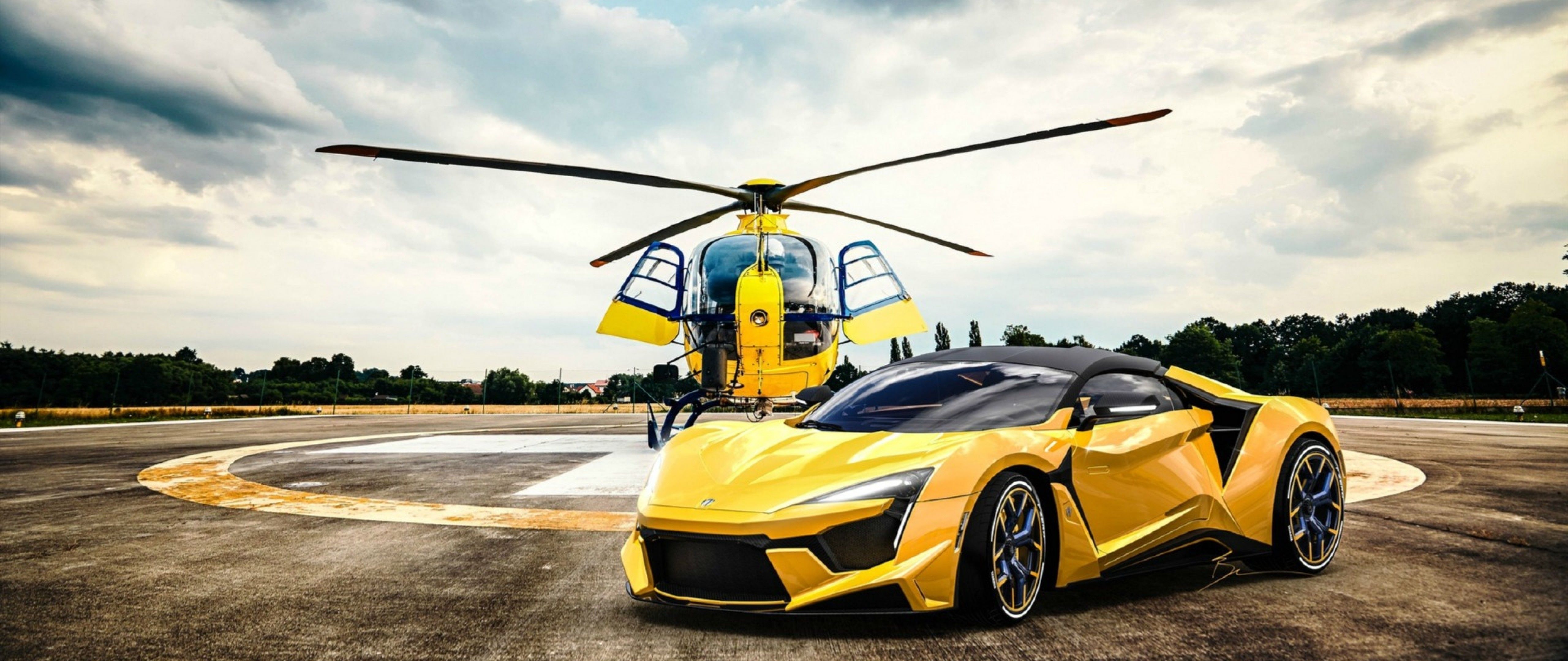 Fenyr Supersport and Helicopter HD Wallpaper 4K Ultra HD Wide TV