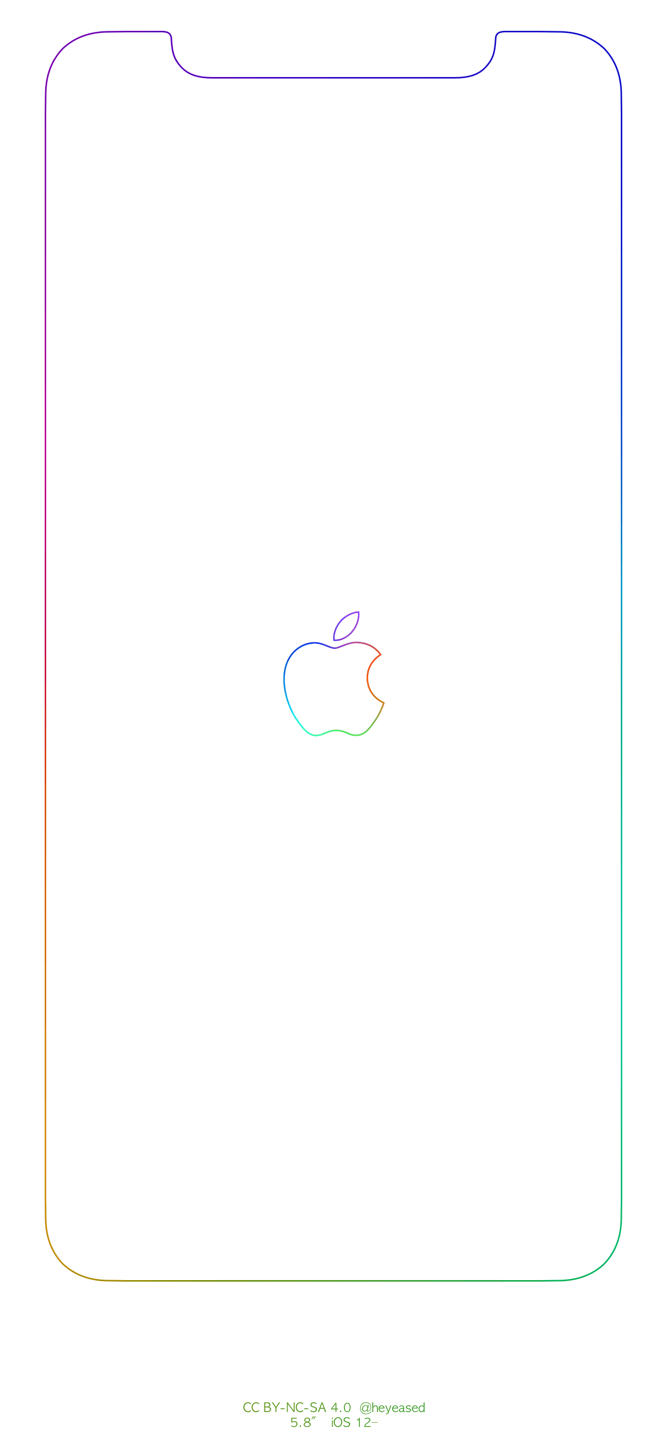 Rainbow border & apple logo iPhone wallpaper Imgur links: iphone