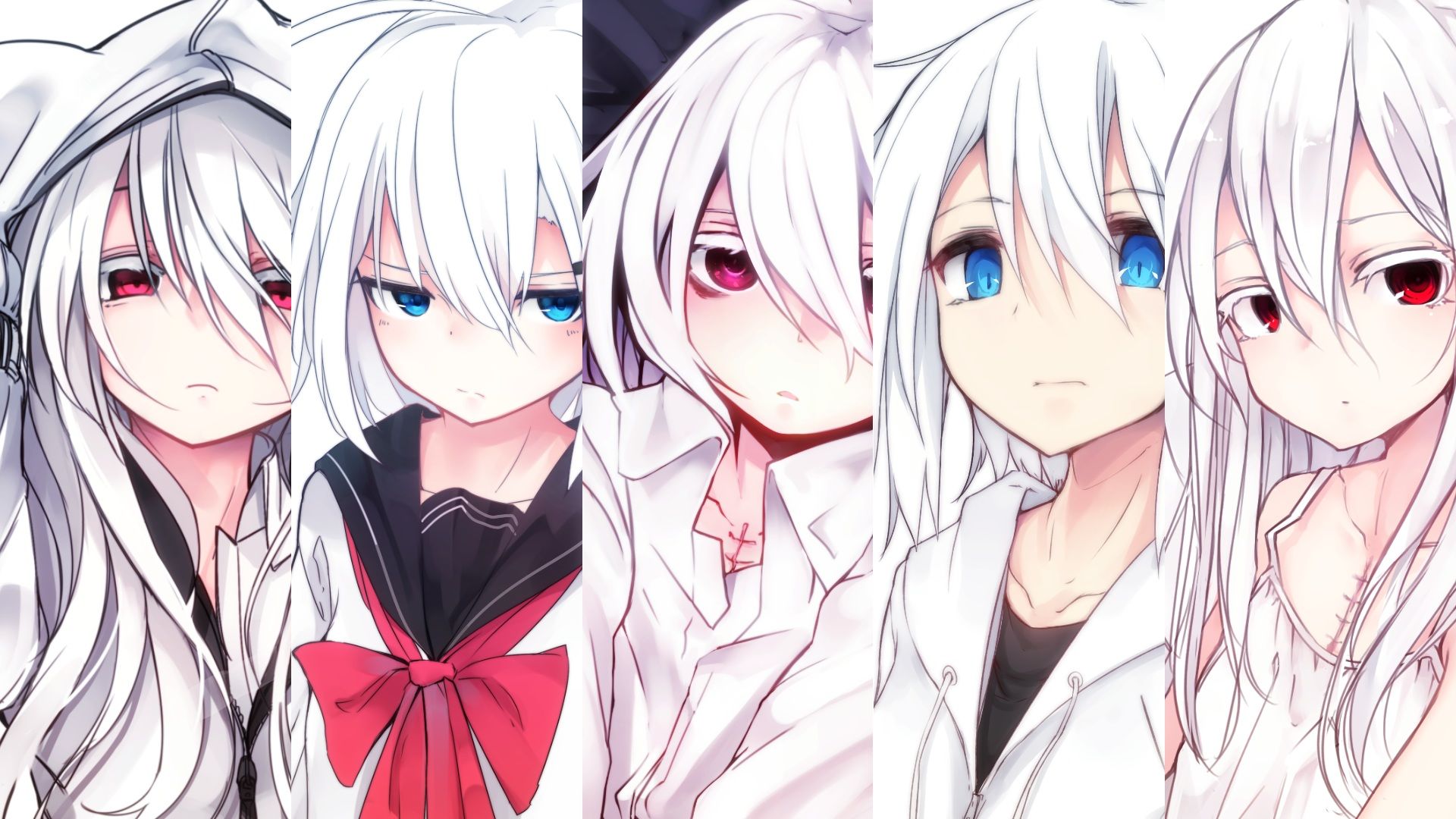 Anime Girl Short White Hair Red Eyes Wallpapers Wallpaper Cave