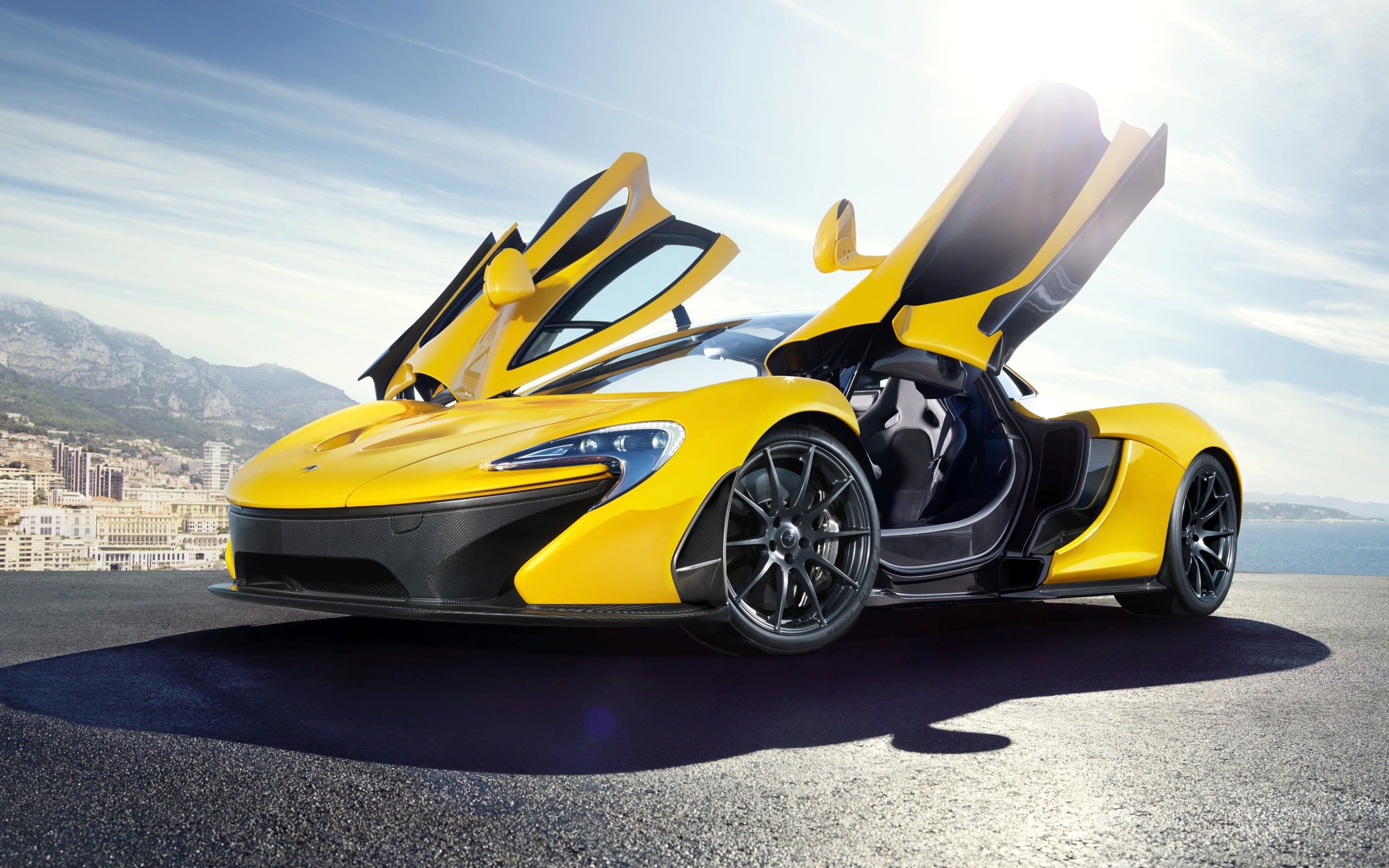 Yellow sports car, McLaren P1, yellow cars, vehicle, car HD
