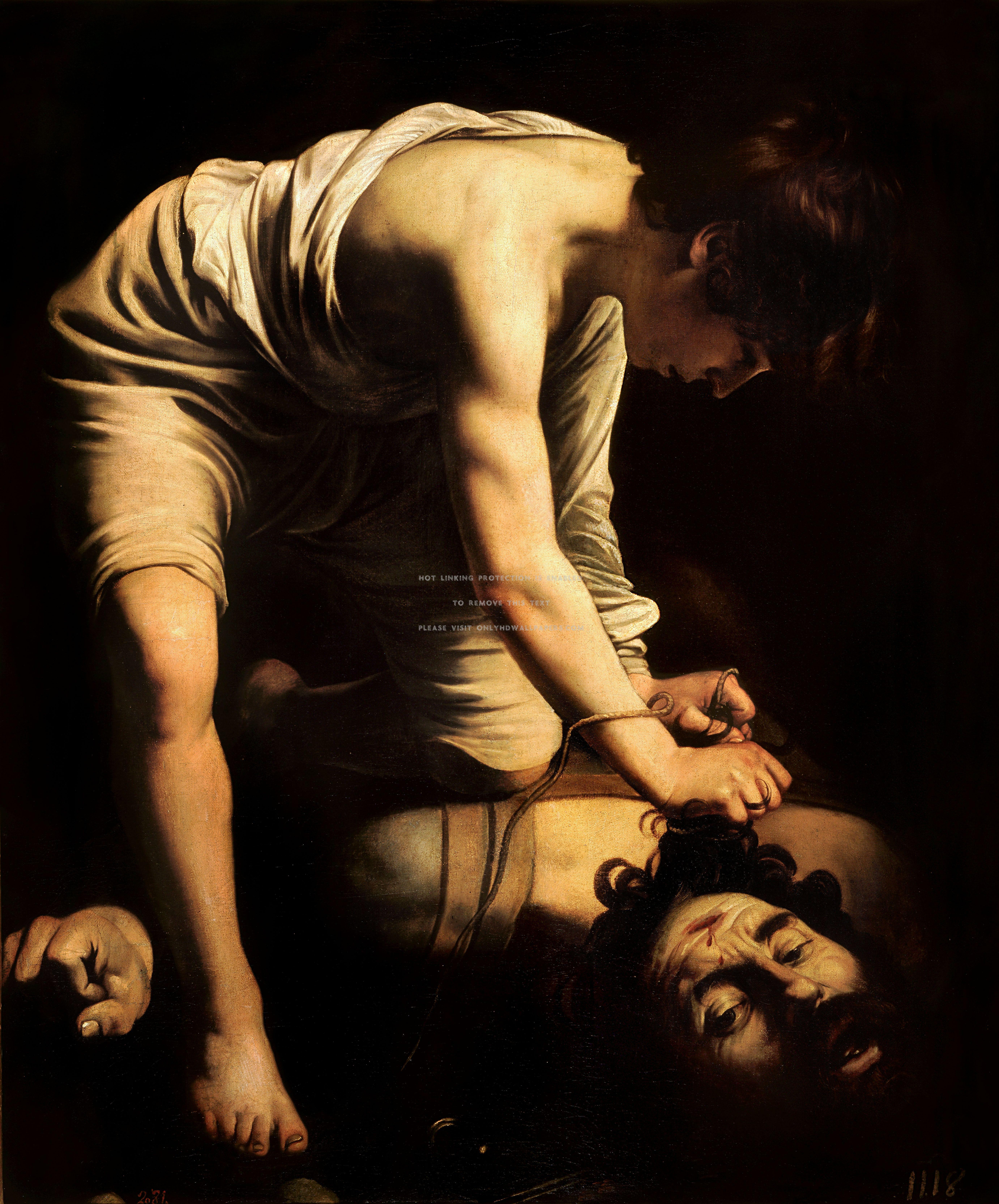 Caravaggio David Victorious Over Goliath, HD Wallpaper
