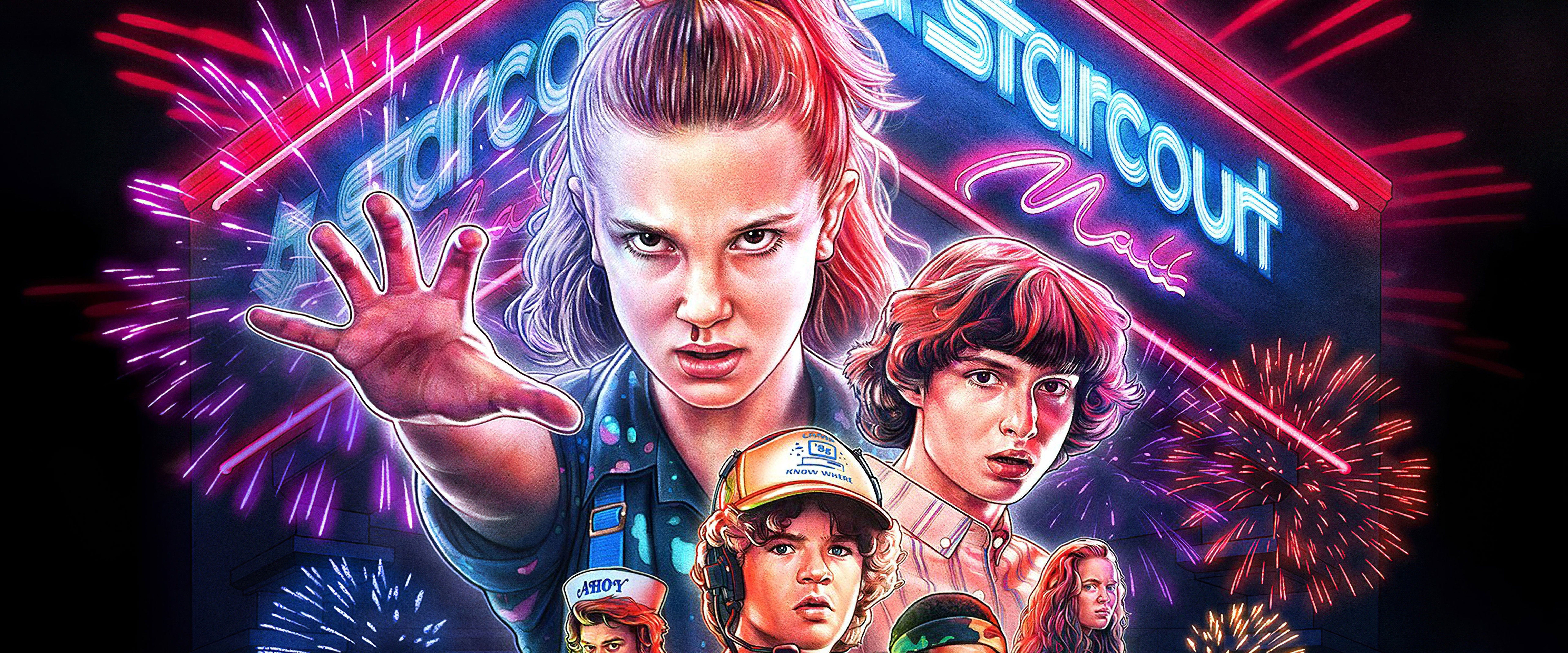 Stranger Things Season 3 Poster Characters 8K Wallpaper