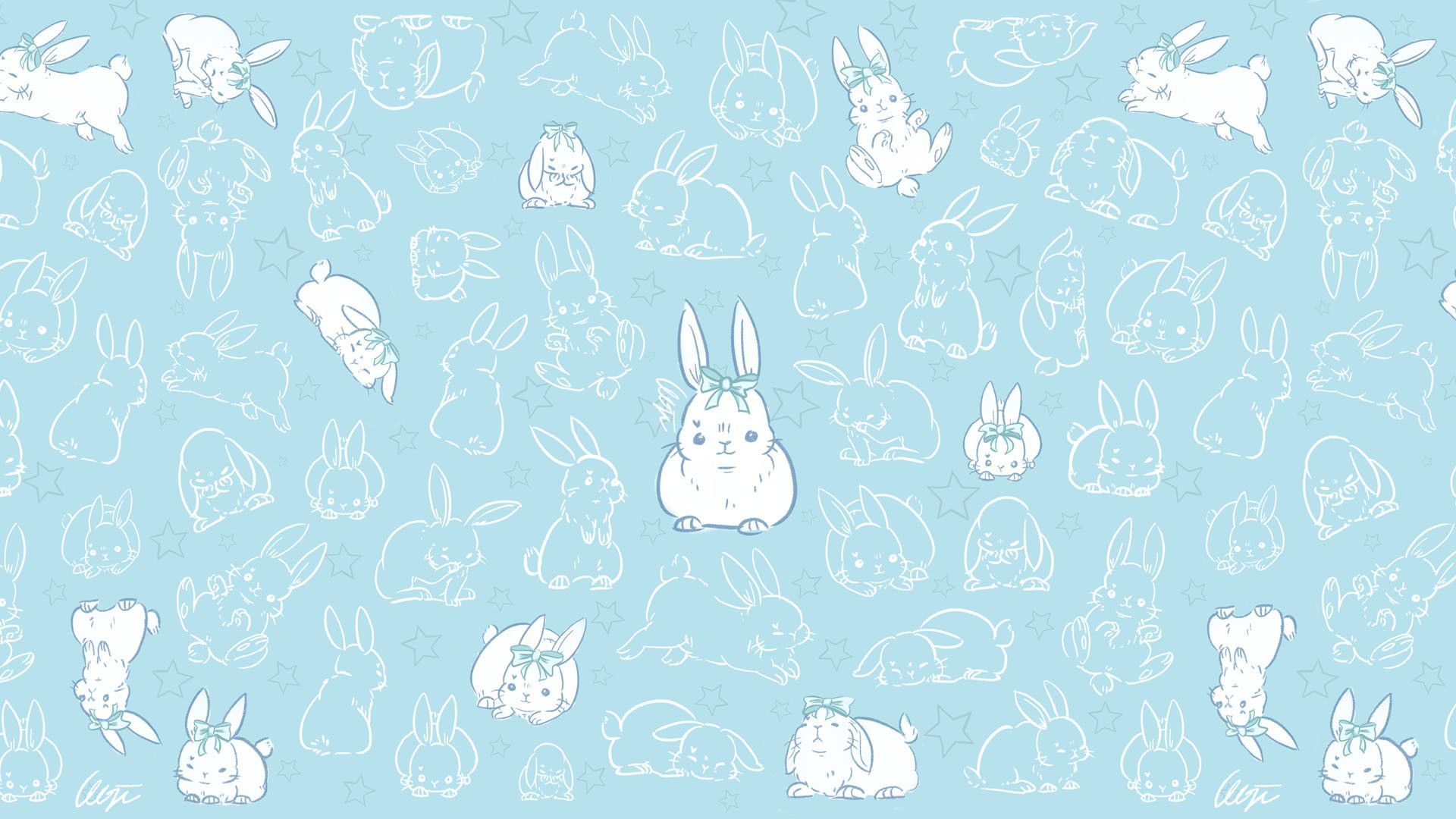 Blue Bunny Wallpaper Free Blue Bunny Background
