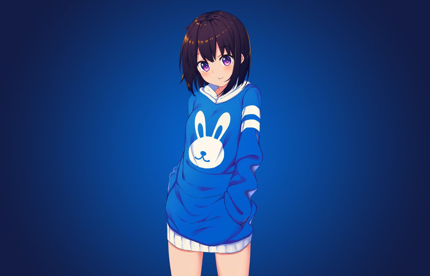 Blue Bunny Girl Anime 4k 1400x900 Resolution HD 4k