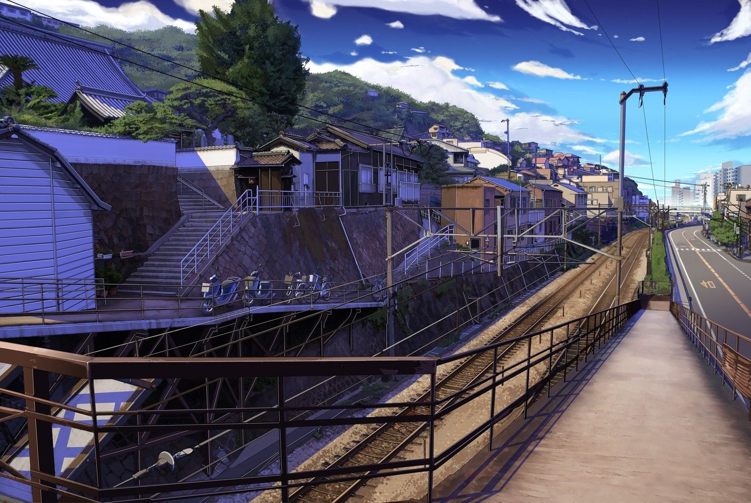 anime, Railway, City Wallpaper HD / Desktop and Mobile Background