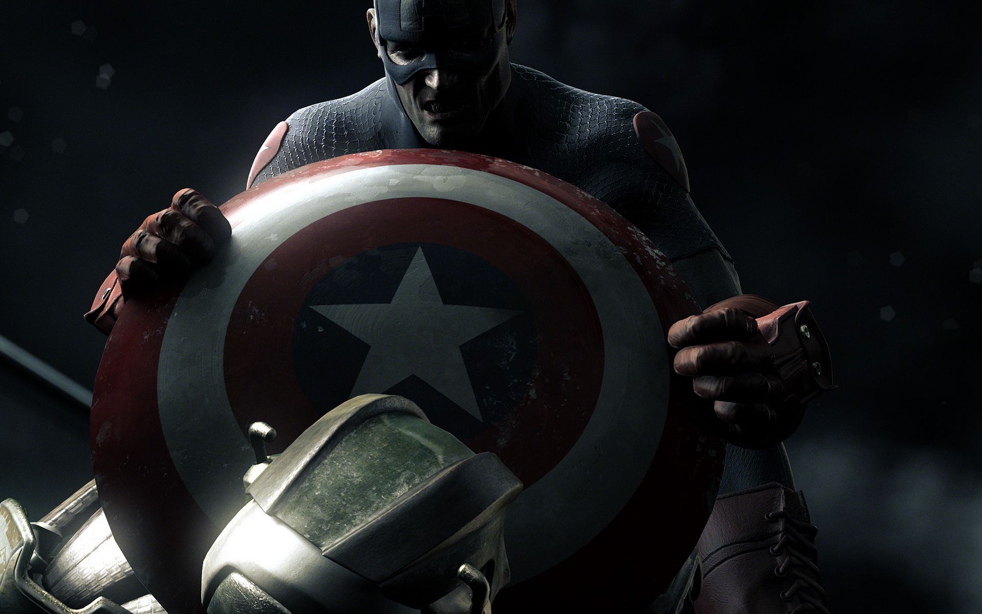 Captain America holding his shield HD desktop wallpaper. Captain