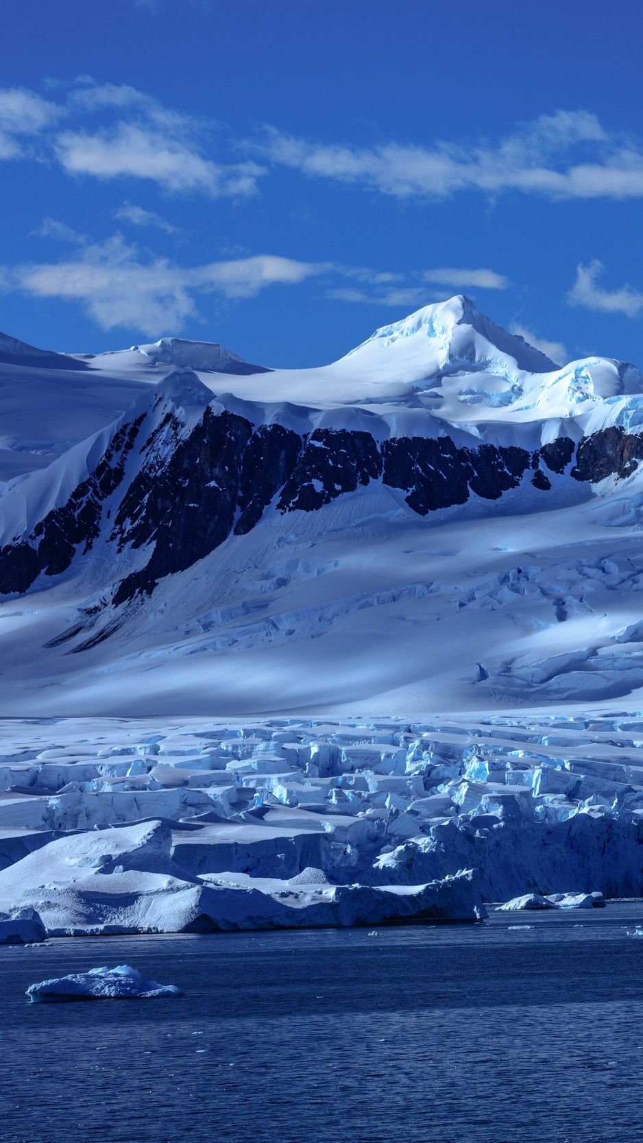 Download wallpaper 938x1668 mountain, snow, snowy, antarctica, bay