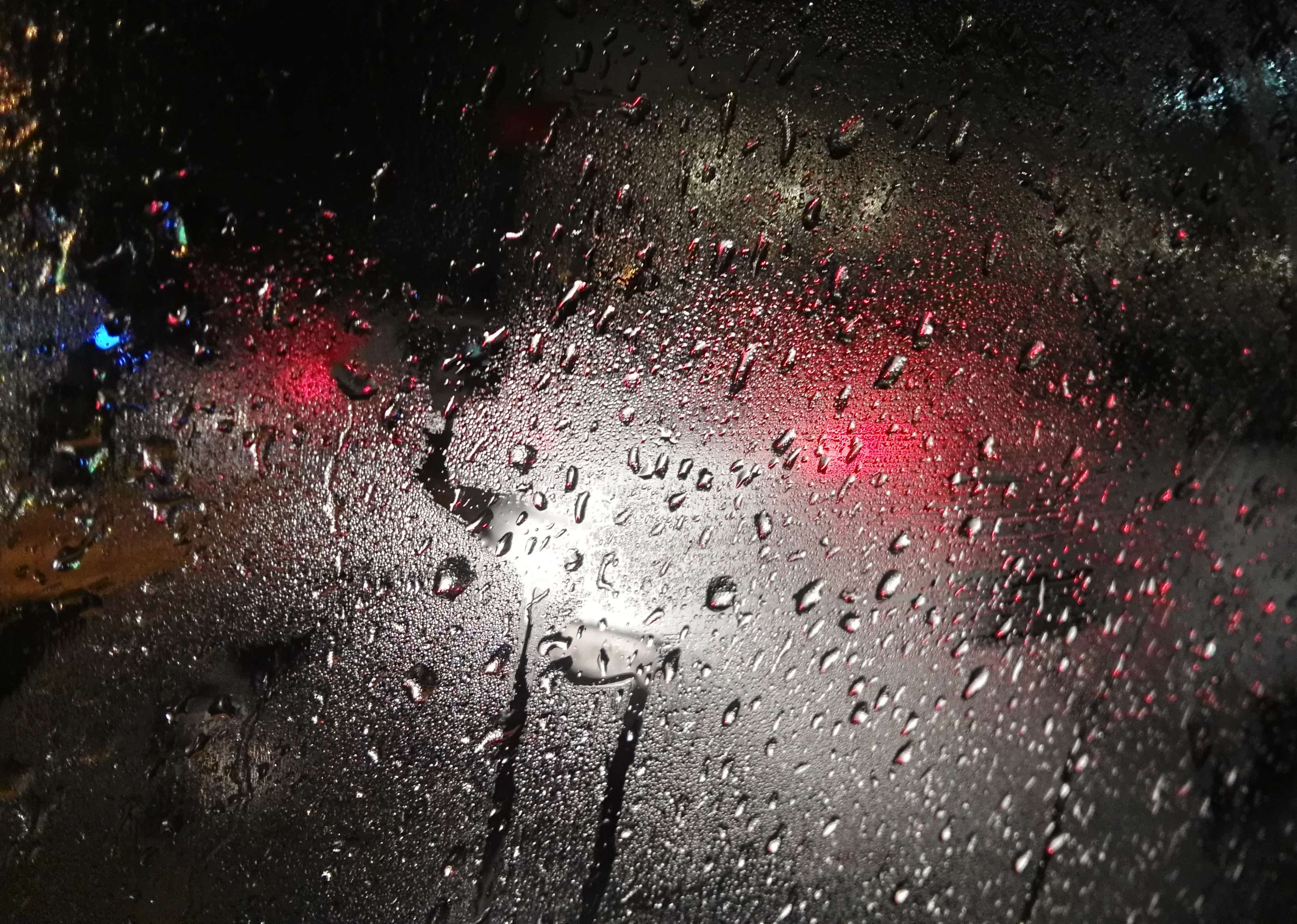 Car, Car Window, Light Reflections, Night, Rain, Reflect
