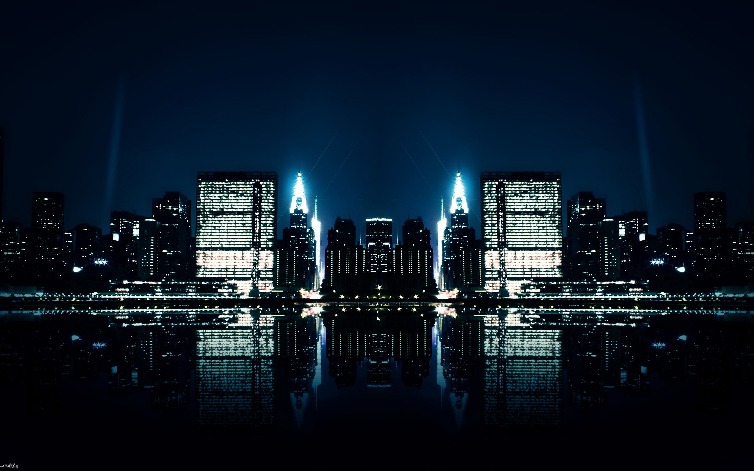 City Night Reflections , 2560x1600. All For Desktop