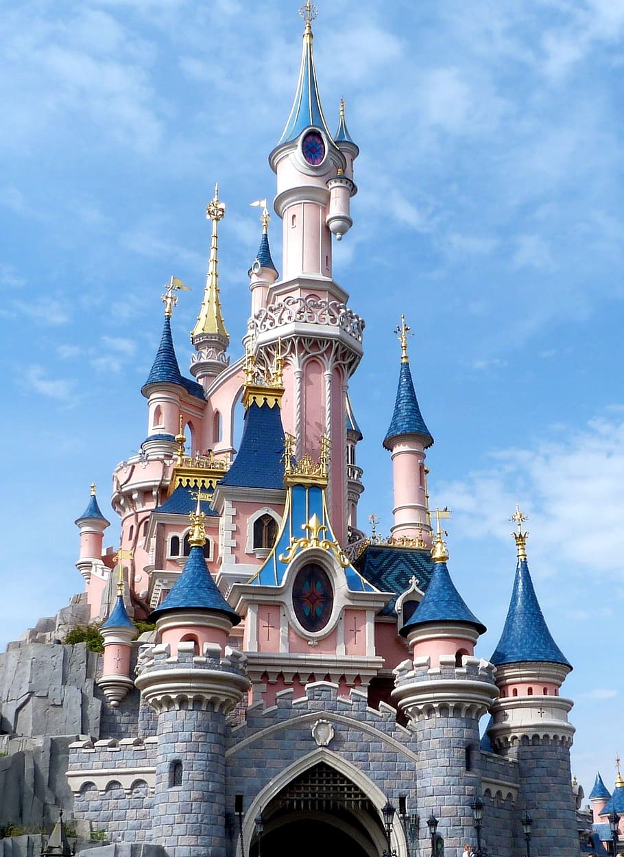 HD wallpaper: Disneyland Paris, castle, belle au bois dormant, leisure park