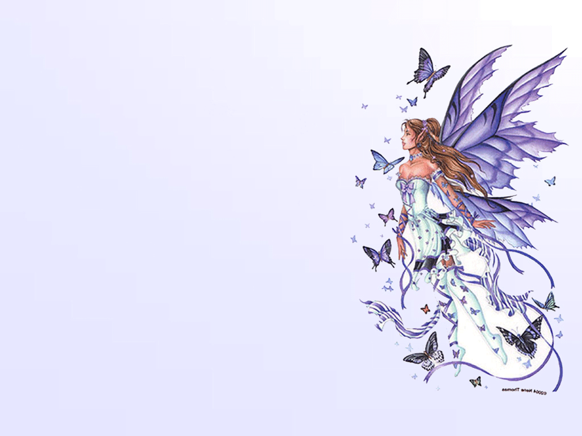Fairy and butterfly Wallpaper