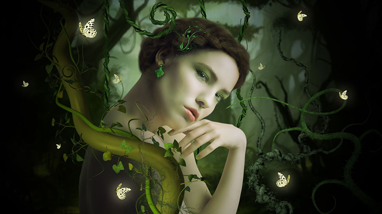 Desktop Wallpaper Fairy Butterflies Girls Fantasy