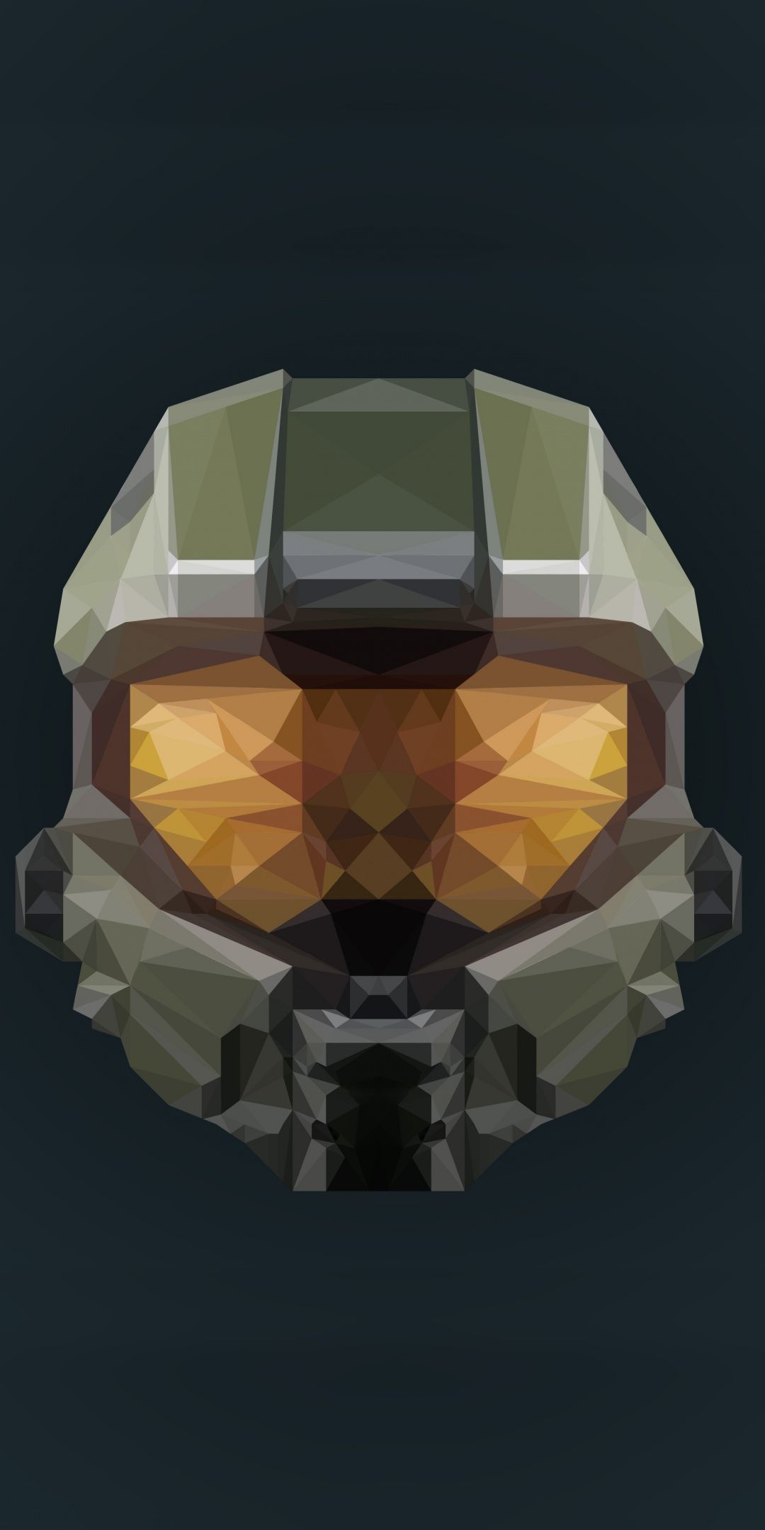 Helmet, Halo Infinite, artwork, low poly, 1080x2160 wallpaper