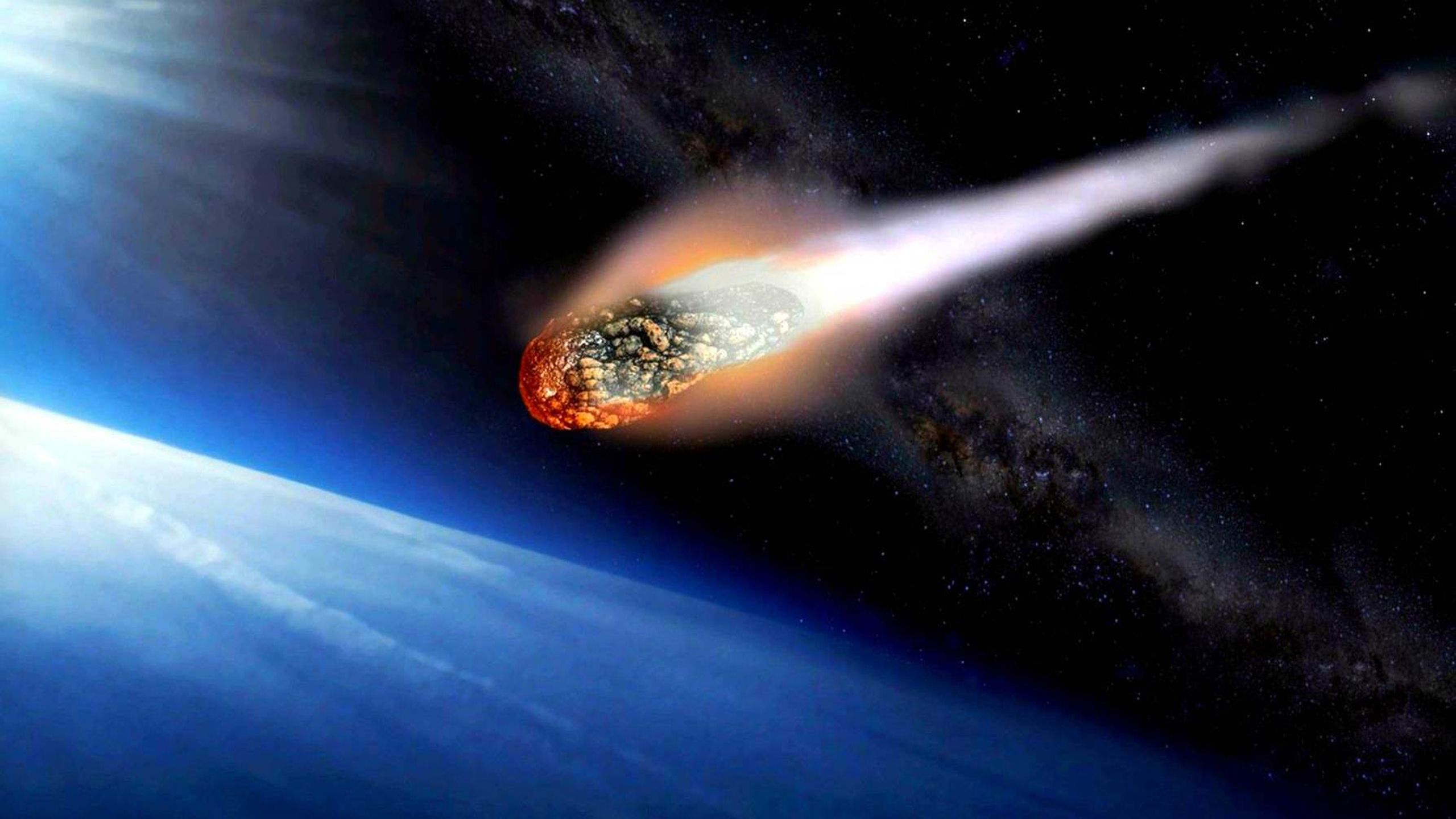 Asteroid Burn In The Earth's Atmosphere HD Wallpaper For Desktop