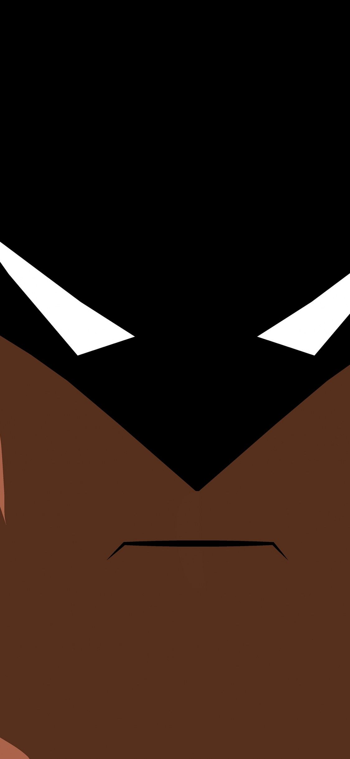 Download 1125x2436 wallpaper batman's face, minimalism, dark
