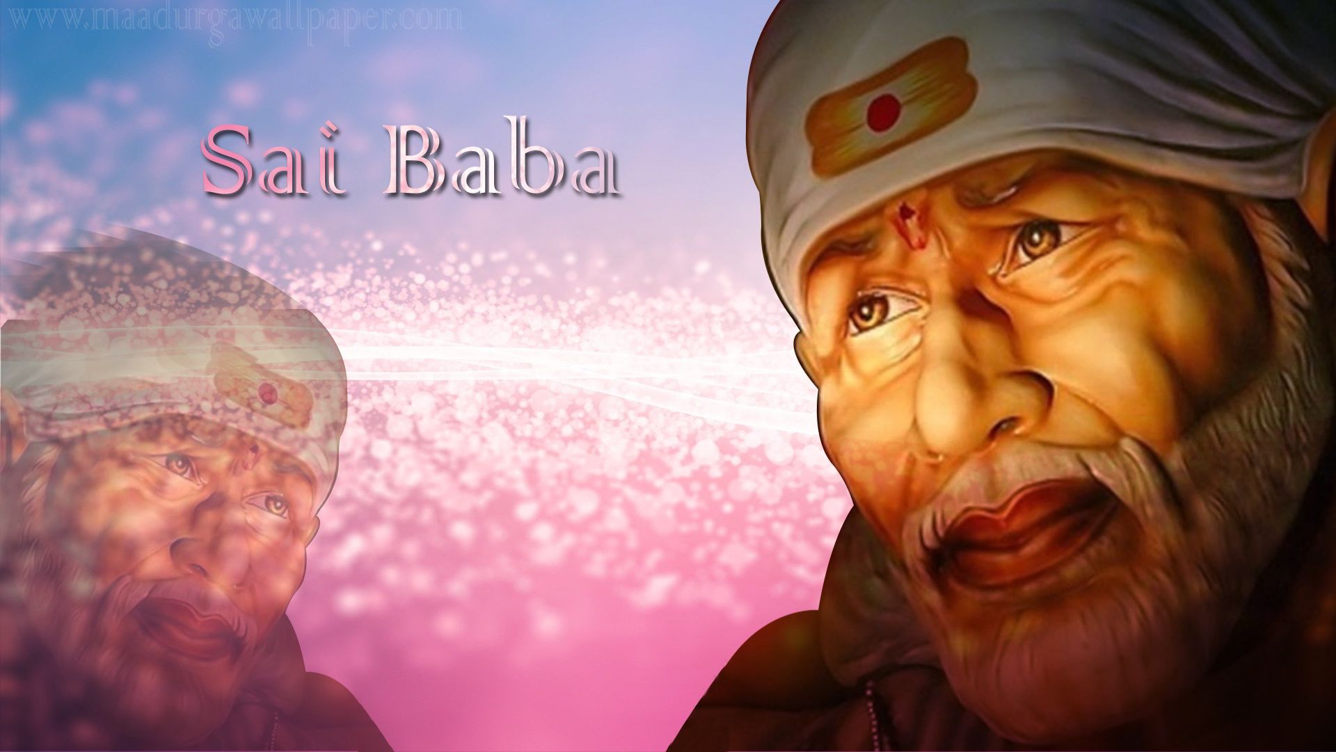 Sai Baba Shirdi Photo depicted with artistic background