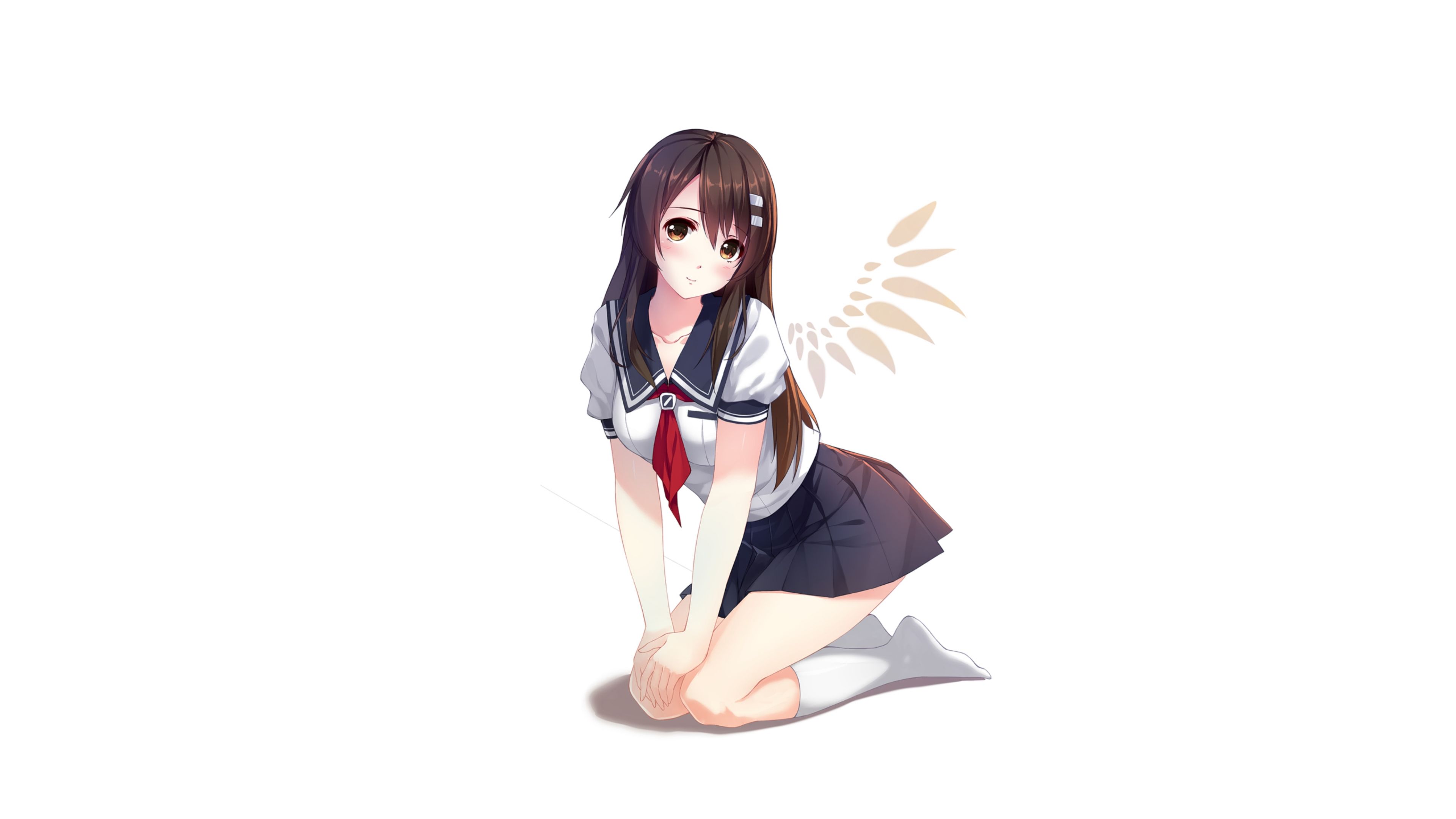 Download Cute, anime girl, school uniform, art wallpaper, 3840x 4K UHD 16: Widescreen