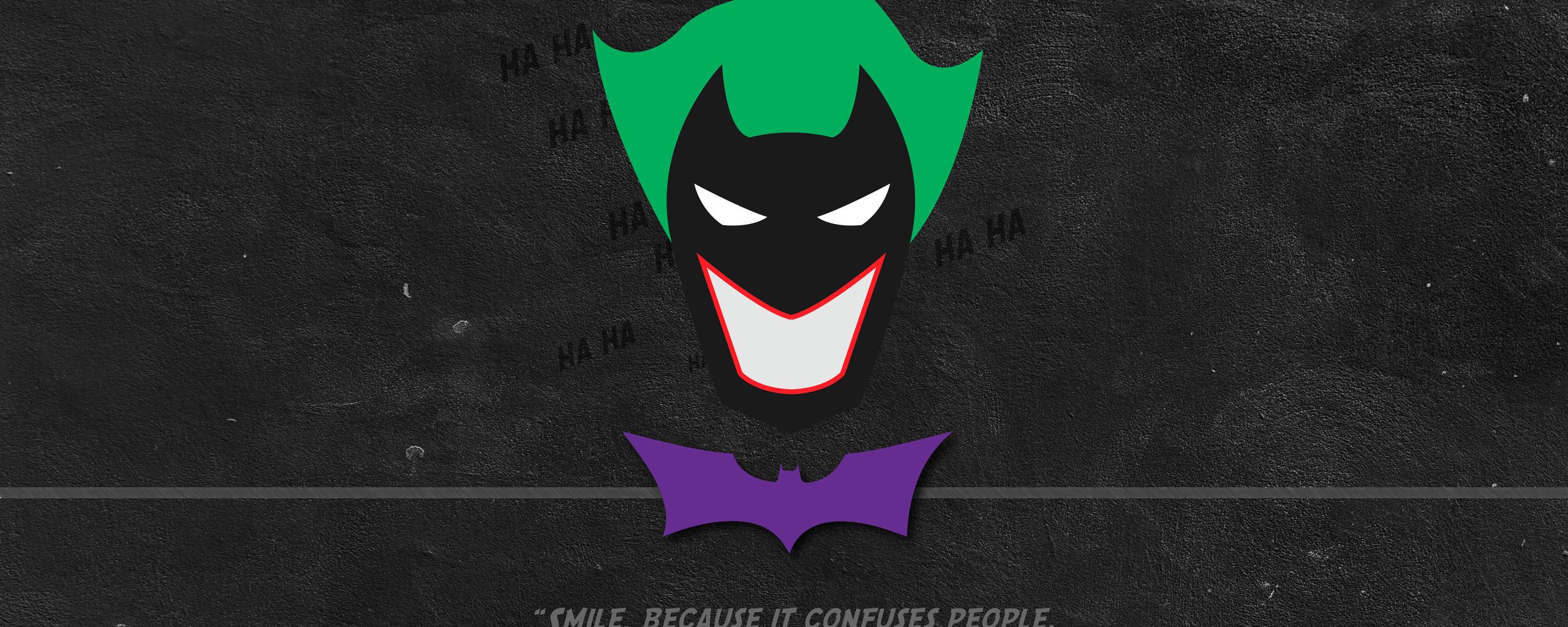 Batman Joker Minimal Typography 2560x1024 Resolution HD