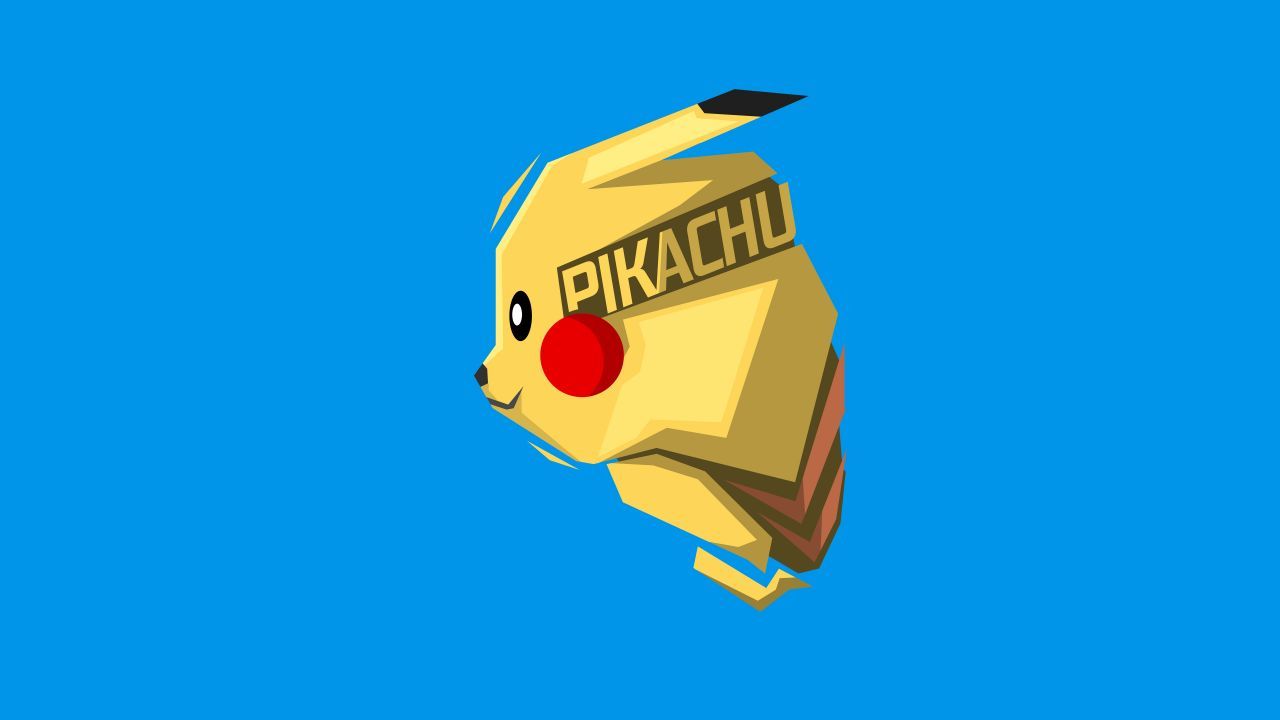 Wallpaper Pikachu, Minimal art, 4K, 8K, Minimal