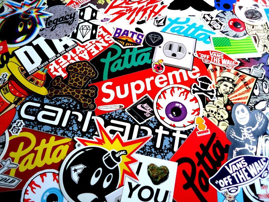 skate sticker bomb wallpaper