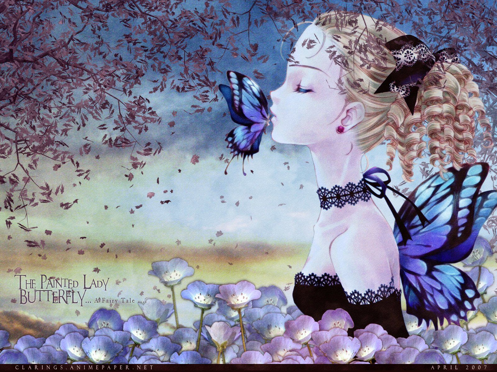 The Painted Butterfly Lady Wallpaper
