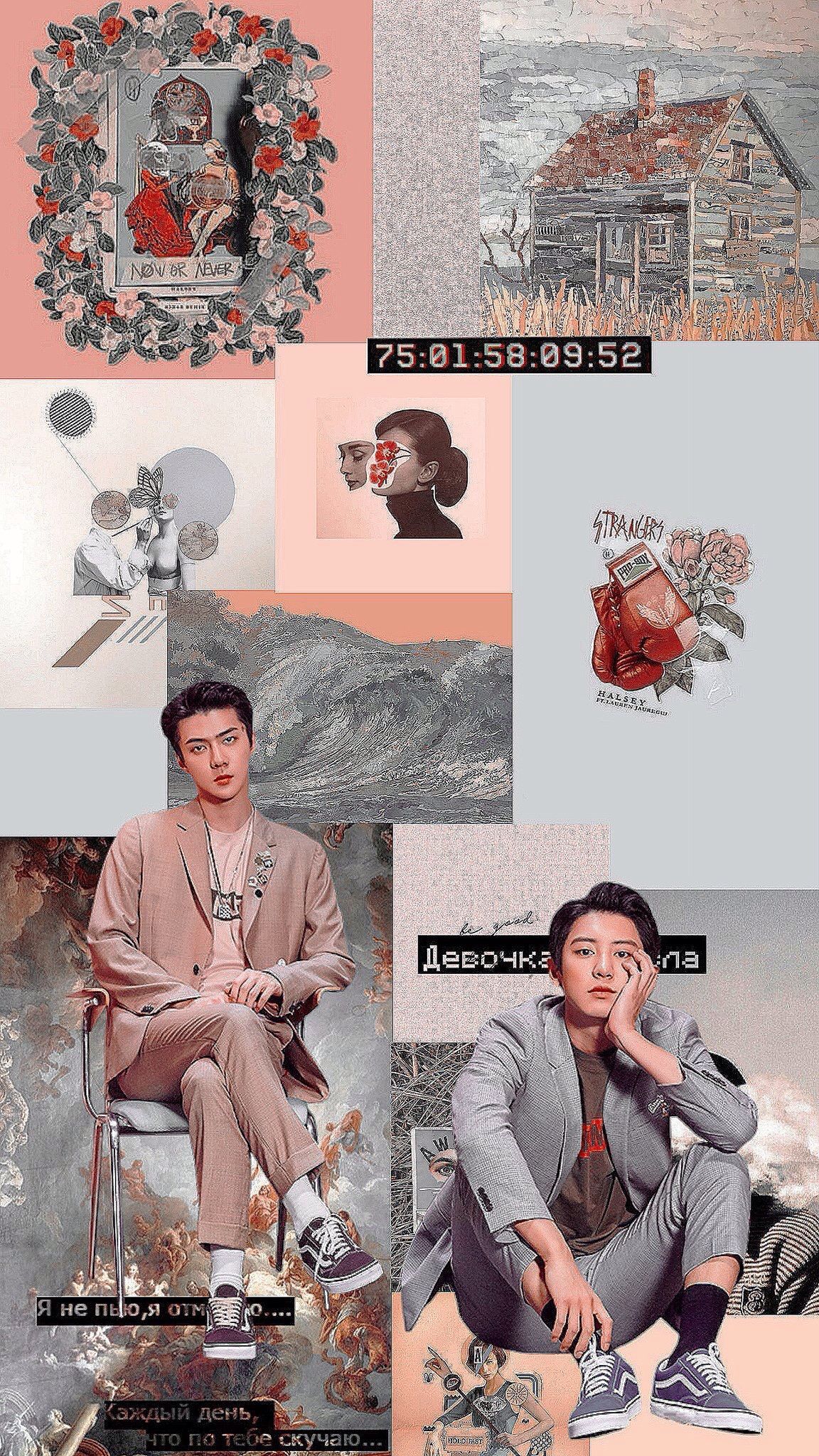 sehun #chanyeol #weyoung wallpaper #aesthetic #kpop #exo