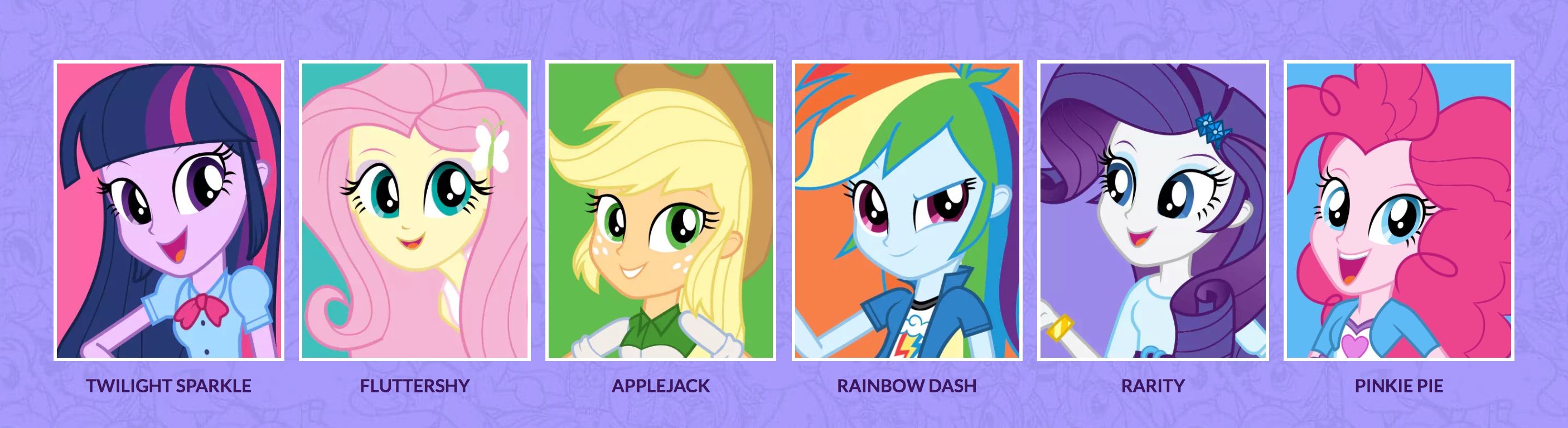 Equestria Girls Names of The Mane 6. My Little Pony: Equestria