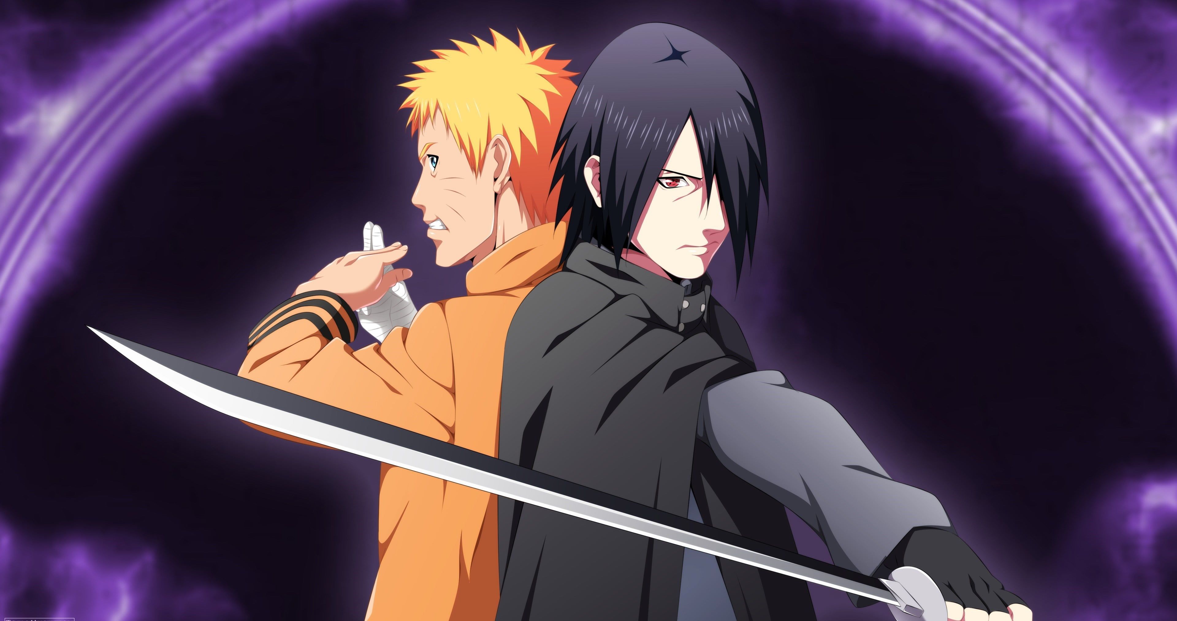 Naruto characters wallpaper, sword, game, Sasuke, Naruto, anime